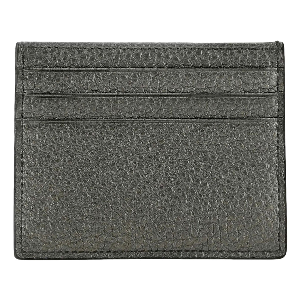 Fendi Wallet: Graphite Leather Card Case - Elegant & Unisex Choice