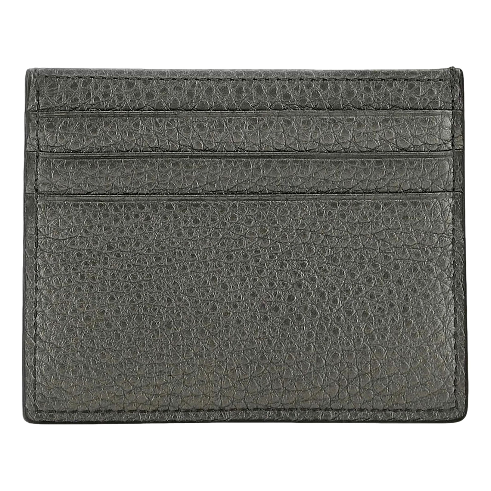 Fendi Wallet: Graphite Leather Card Case - Elegant & Unisex Choice