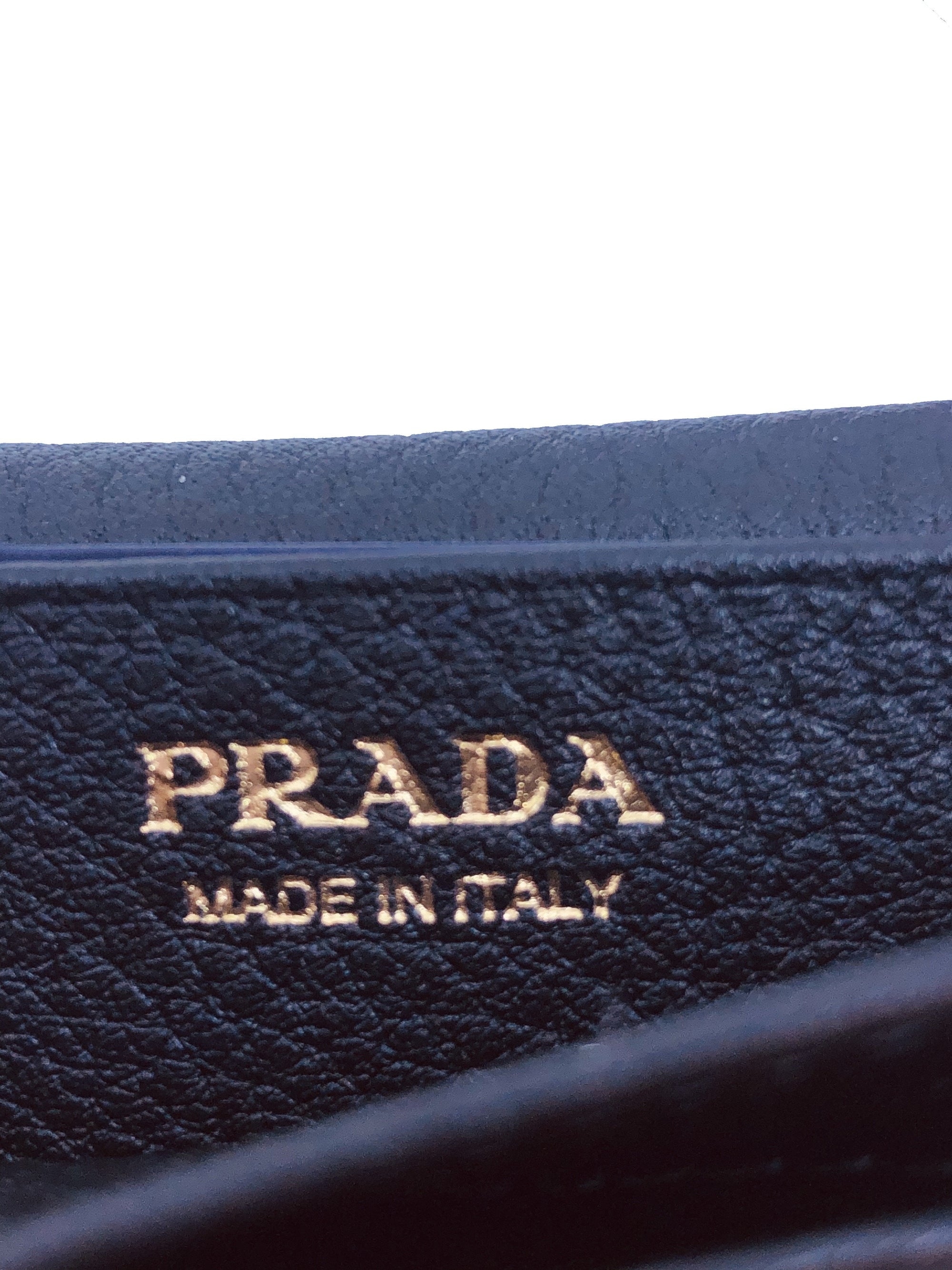 Prada Black Calf Leather Card Case - Elegant & Compact Wallet