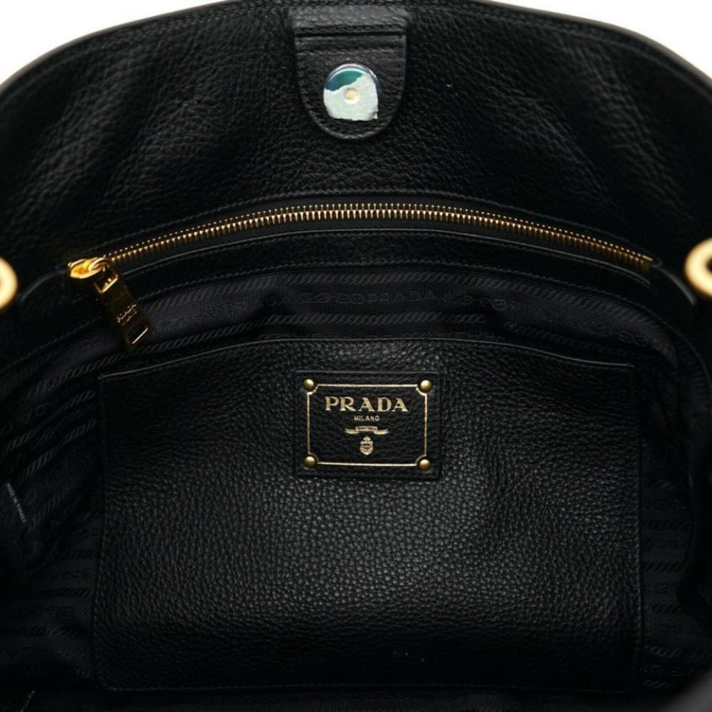 Prada Black Vitello Phenix Tote: Luxury, Style & Practicality
