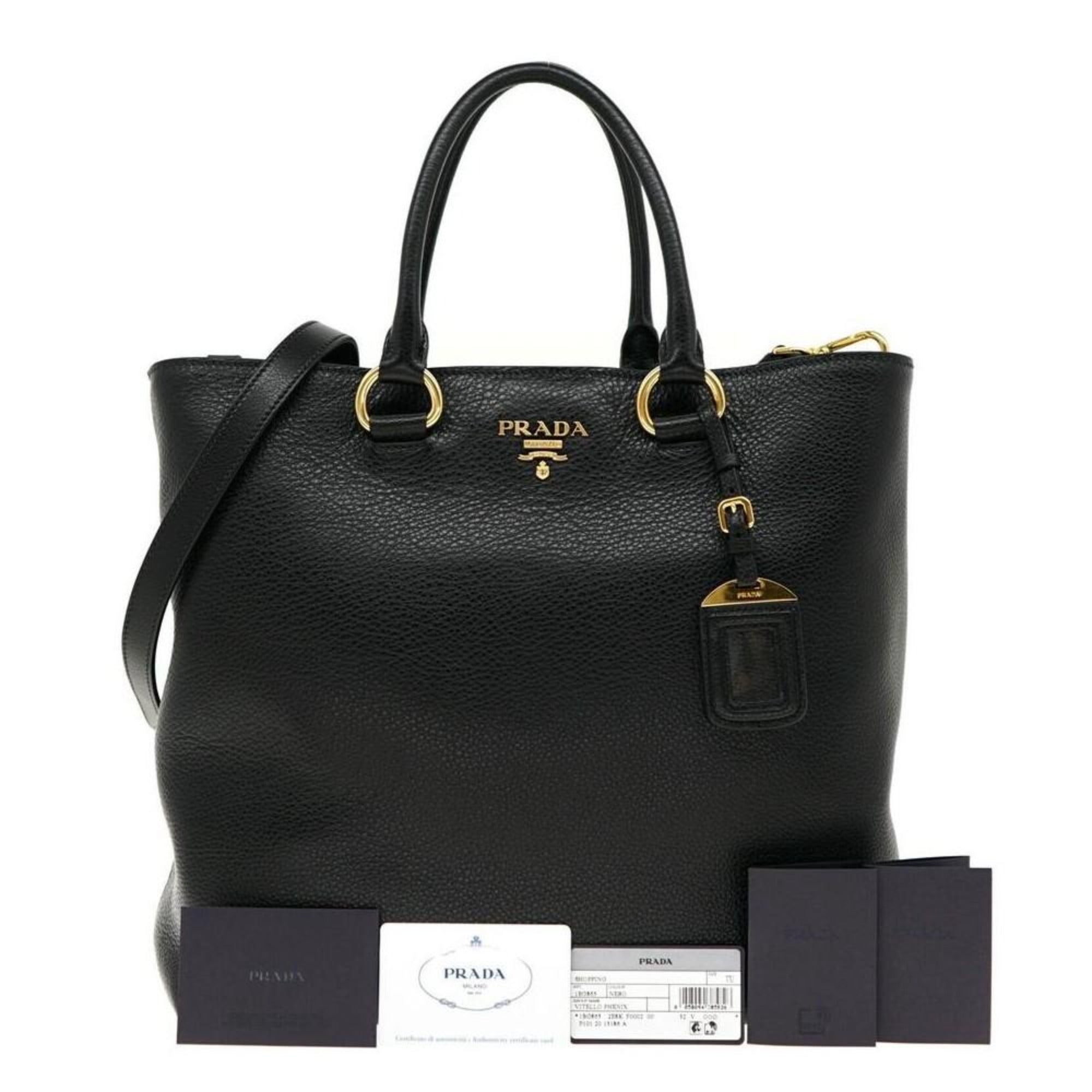 Prada Black Vitello Phenix Tote: Luxury, Style & Practicality