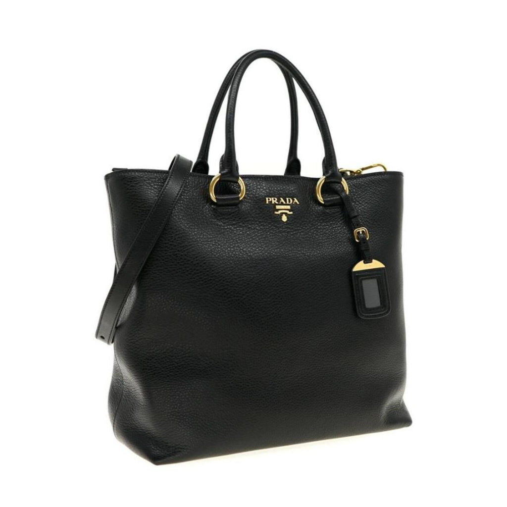 Prada Black Vitello Phenix Tote: Luxury, Style & Practicality