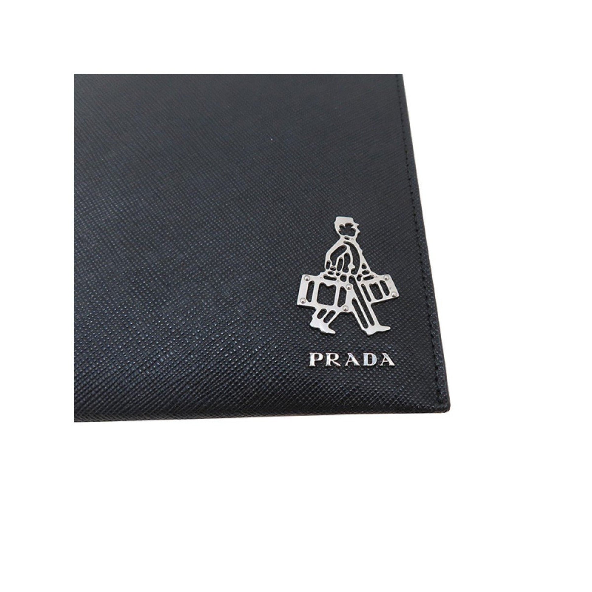 Prada Black Saffiano Leather Clutch - Chic Document Holder