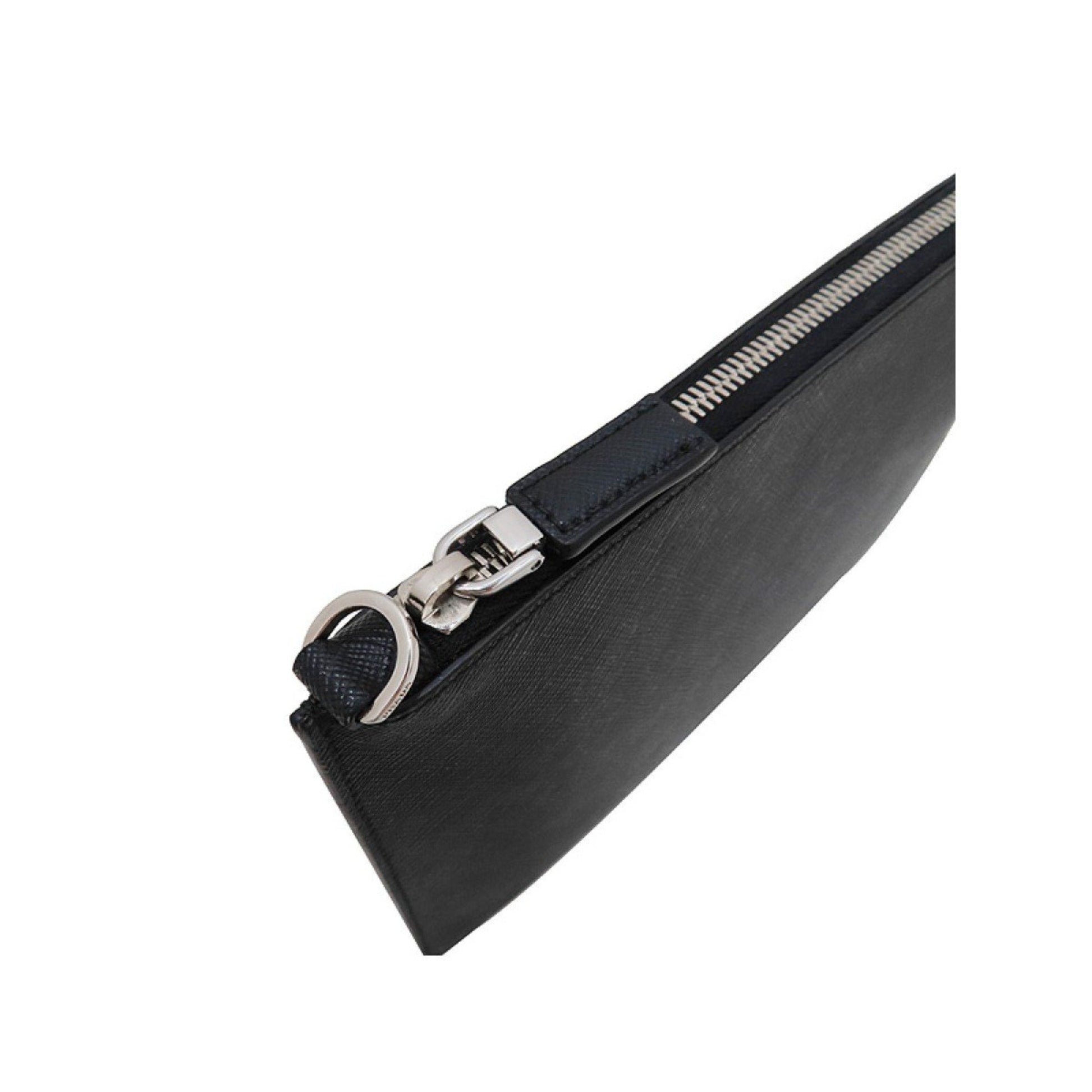 Prada Black Saffiano Leather Clutch - Chic Document Holder