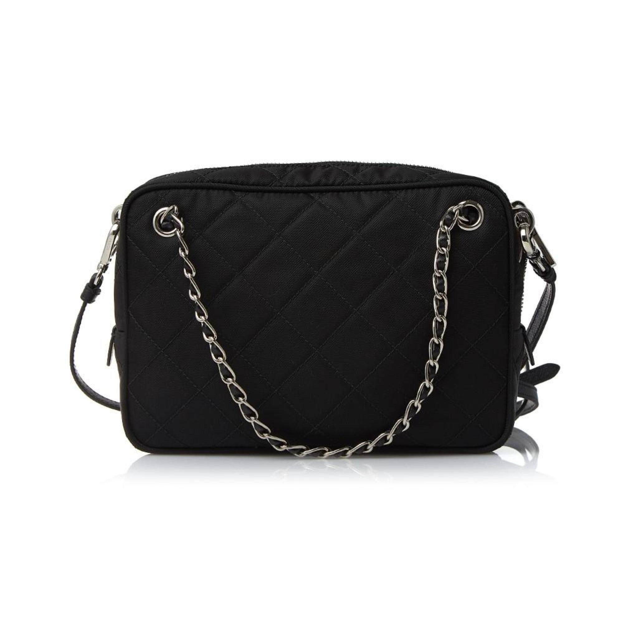 Prada Quilted Black Crossbody Bag - Trendy Nylon with Logo Charm