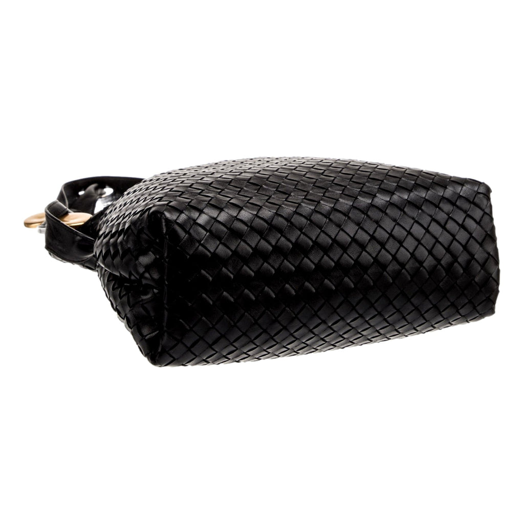 Bottega Veneta Intrecciato Olimpia Black Leather Shoulder Bag