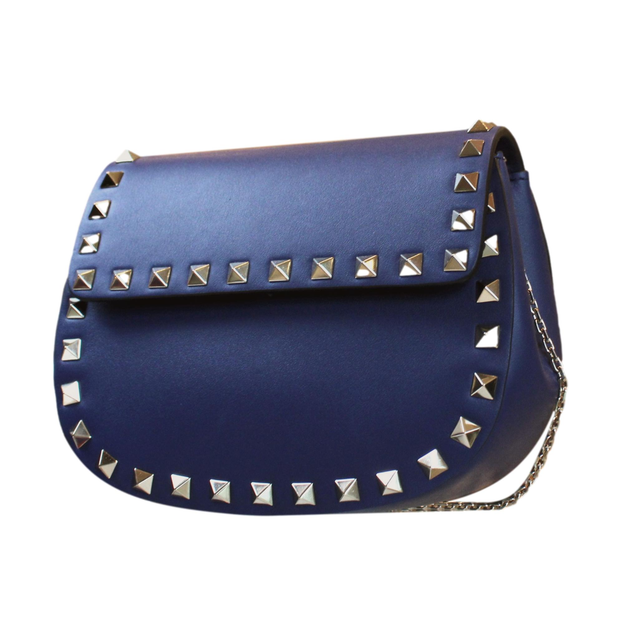 Valentino Rockstud Blue Leather Crossbody Bag - Chic & Compact Style