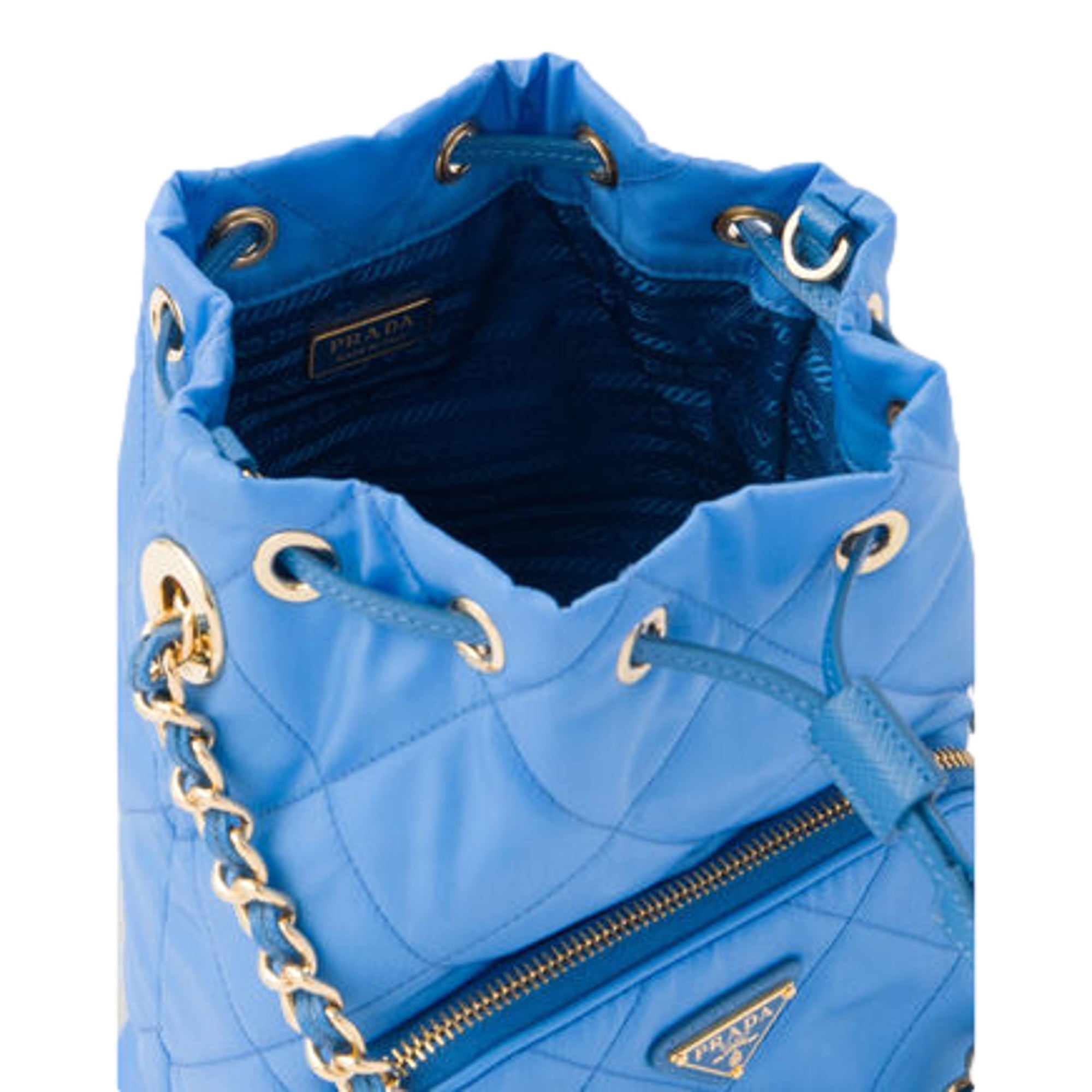 Prada Blue Quilted Nylon Bucket Bag - Luxury & Versatile Design