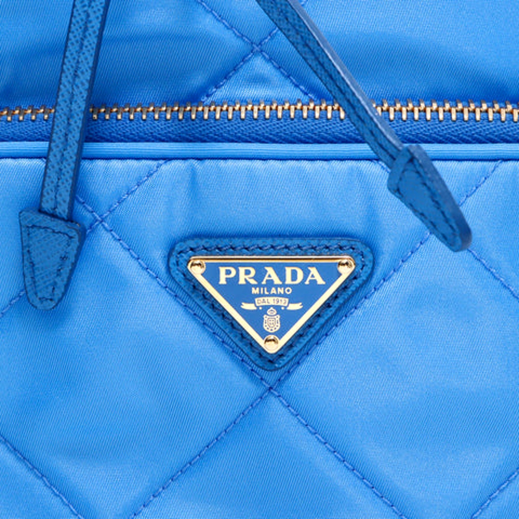 Prada Blue Quilted Nylon Bucket Bag - Luxury & Versatile Design