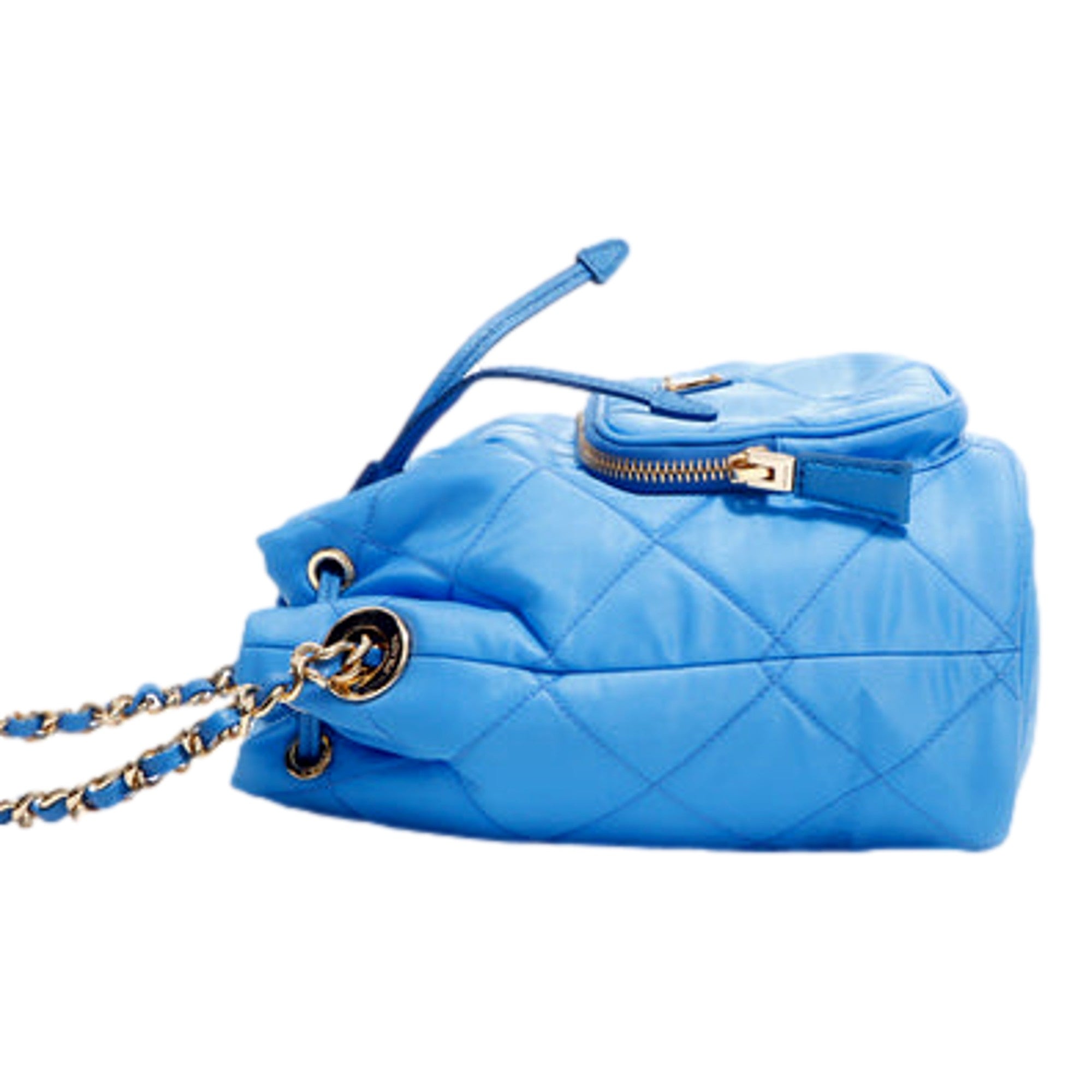 Prada Blue Quilted Nylon Bucket Bag - Luxury & Versatile Design