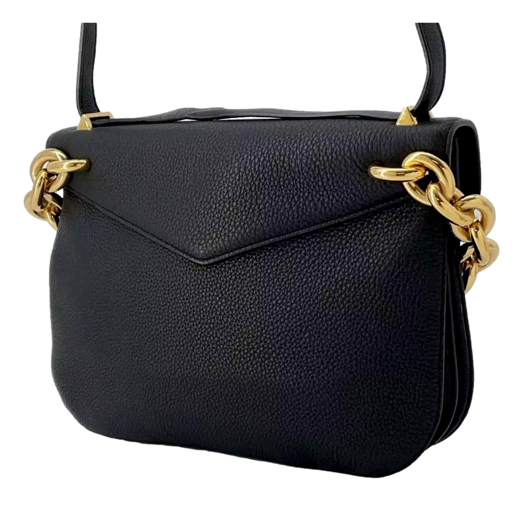 Bottega Veneta Shoulder Bag: Elegant Black & Gold Leather Purse