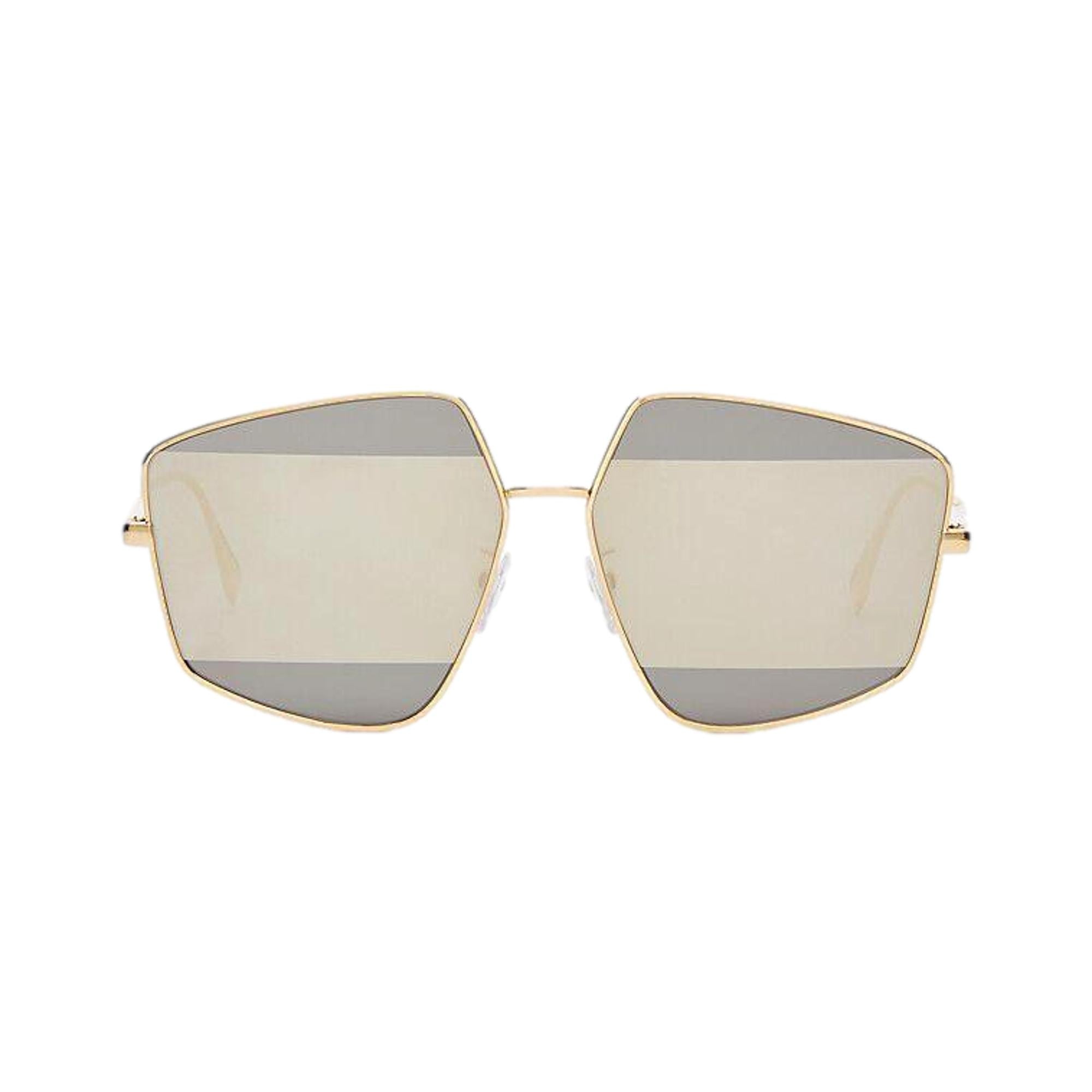 Fendi Stripes Gold Frame Sunglasses - Chic Italian Style & Protection