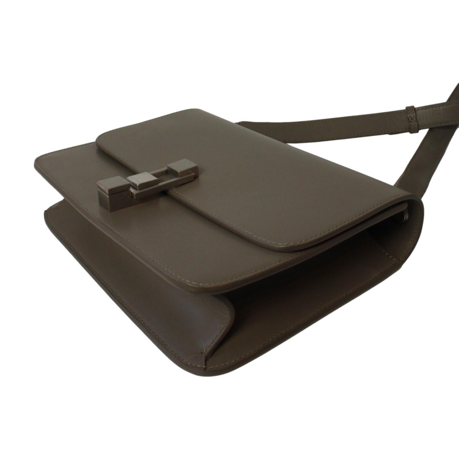 Saint Laurent Taupe Calf Leather Shoulder Bag - Chic & Functional