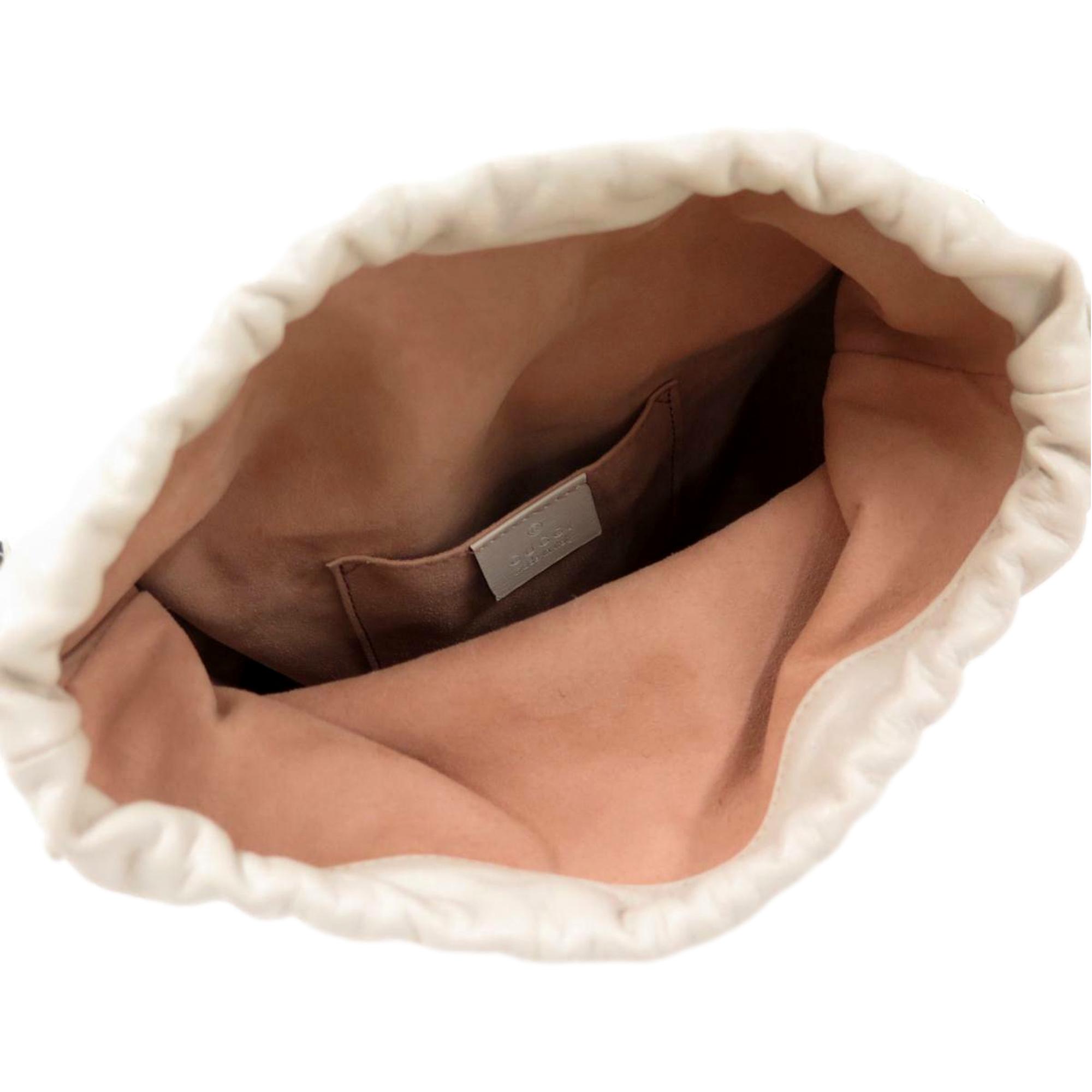 Gucci 1955 Horsebit Bucket Bag - Iconic Style in White Leather