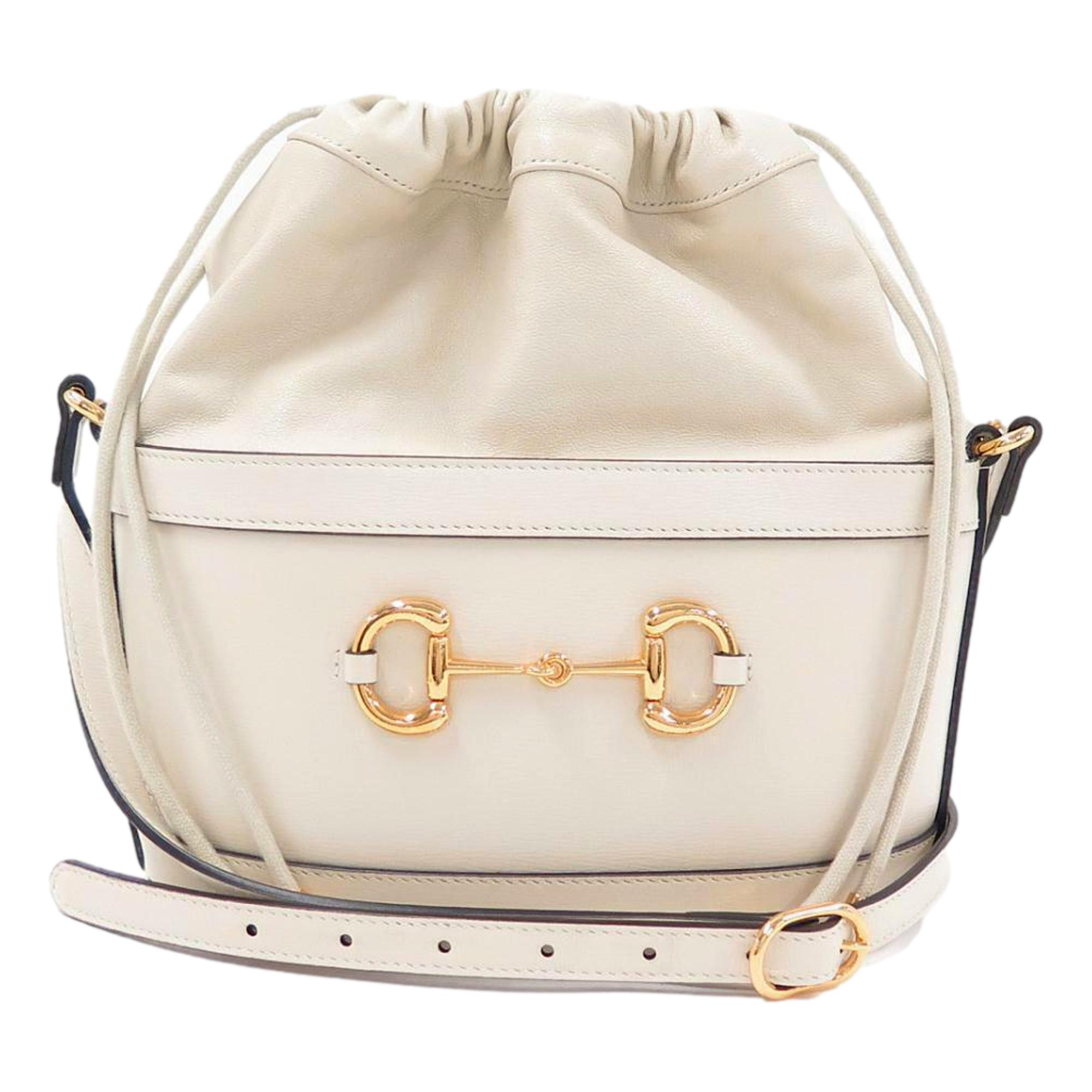 Gucci 1955 Horsebit Bucket Bag - Iconic Style in White Leather