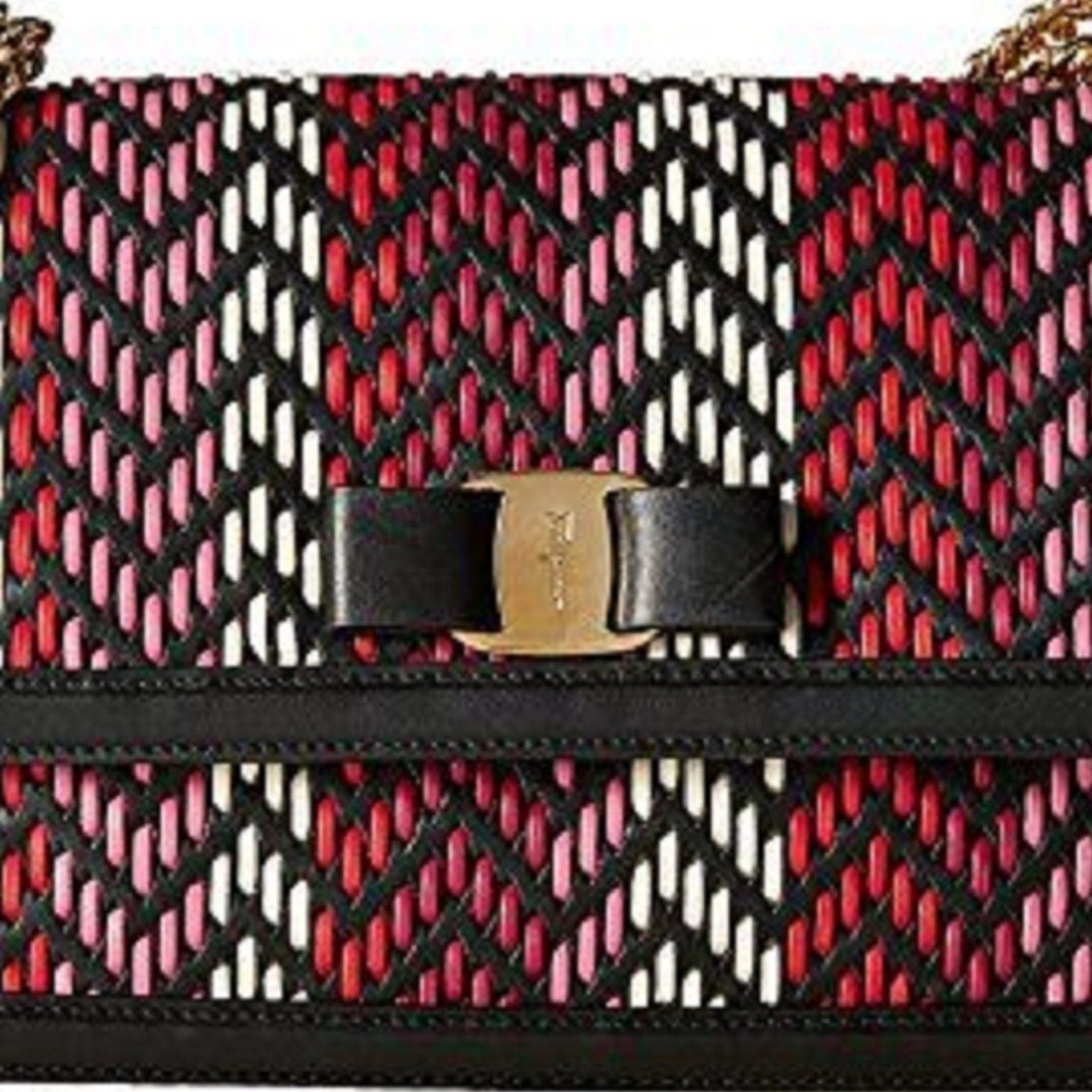 Ferragamo Ginny Multi-Pink & Red Leather Bag - Chic & Versatile Style