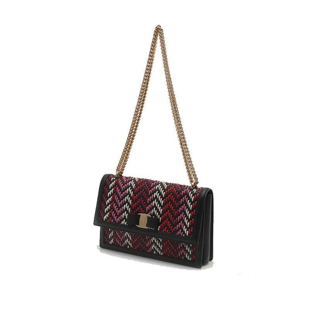 Ferragamo Ginny Multi-Pink & Red Leather Bag - Chic & Versatile Style