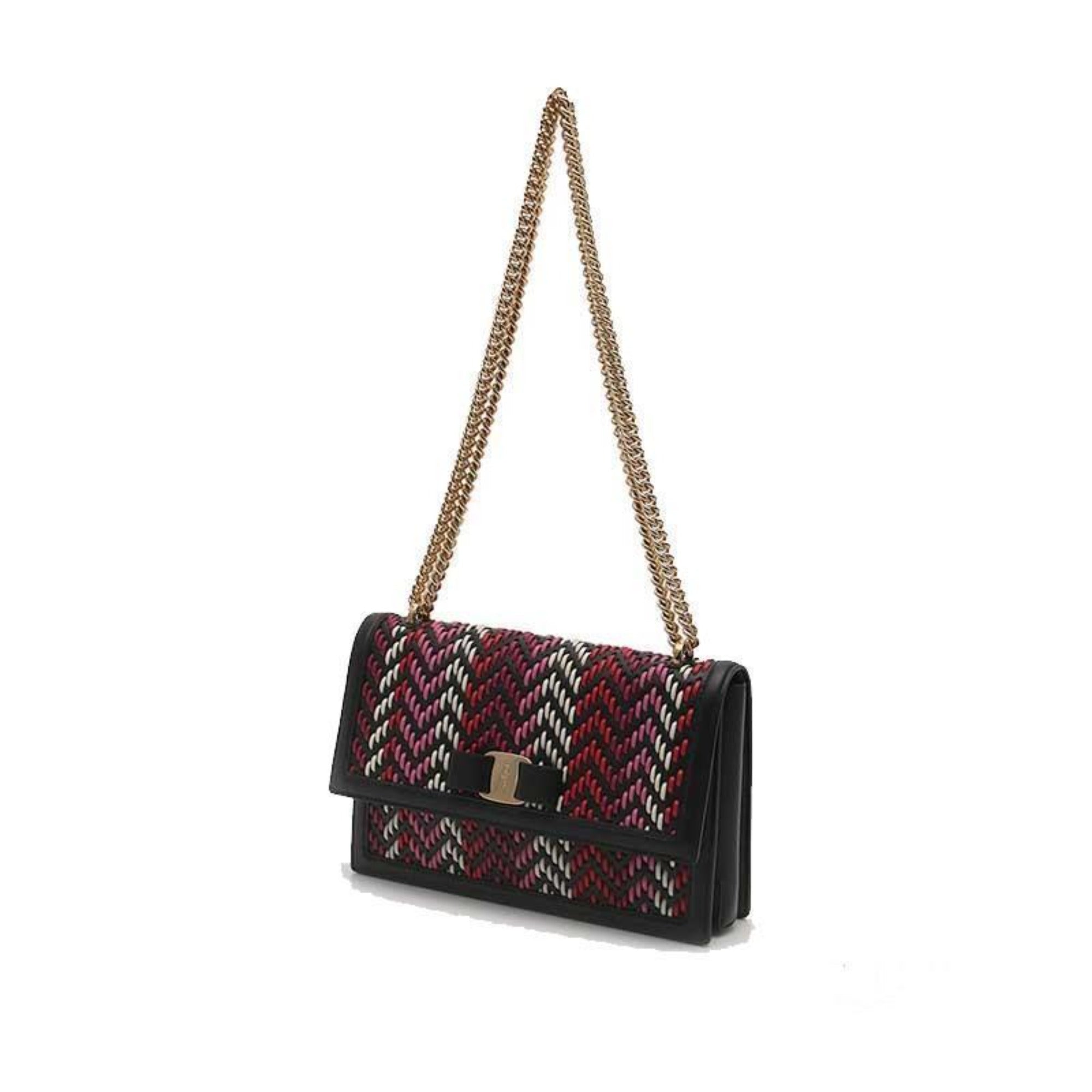 Ferragamo Ginny Multi-Pink & Red Leather Bag - Chic & Versatile Style