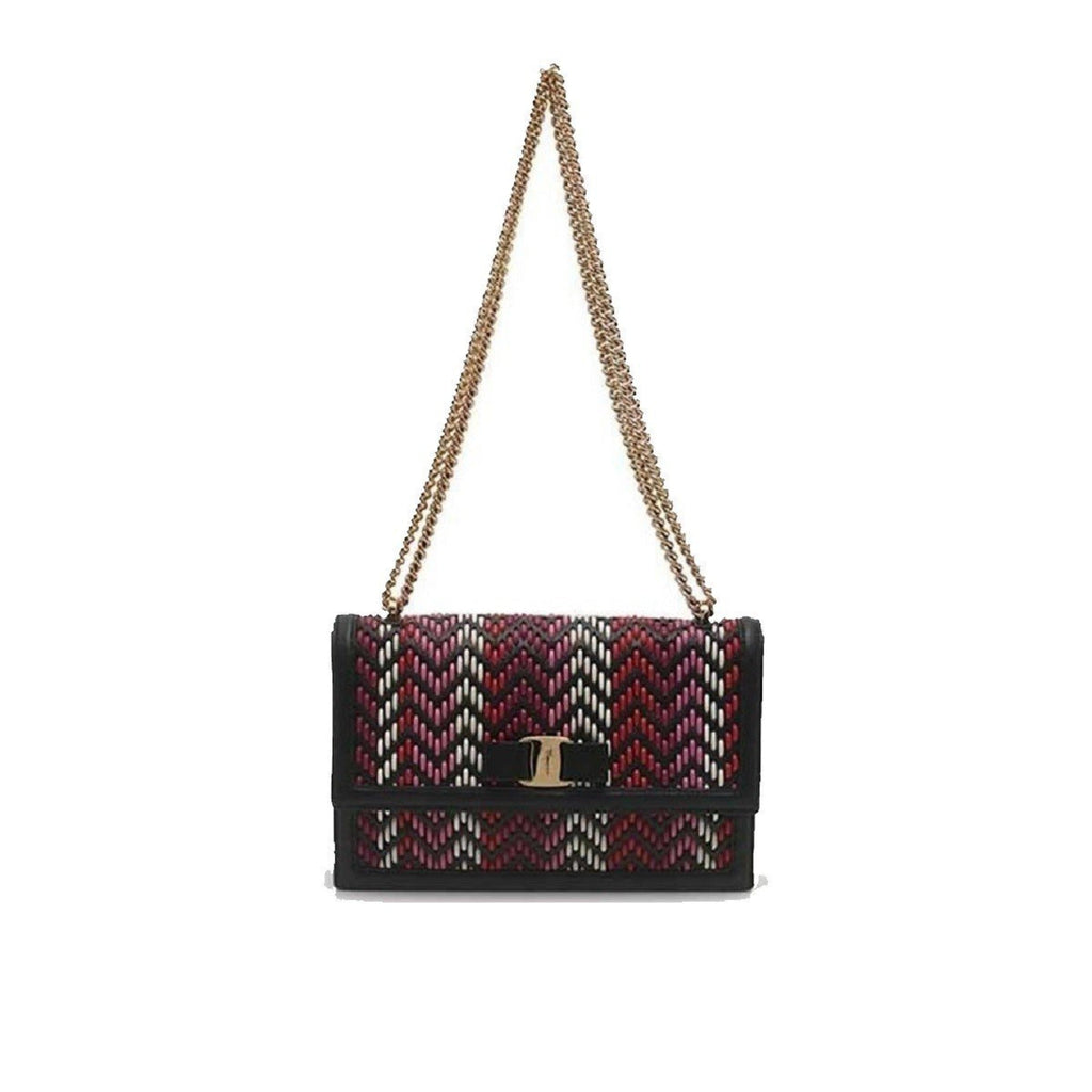 Ferragamo Ginny Multi-Pink & Red Leather Bag - Chic & Versatile Style