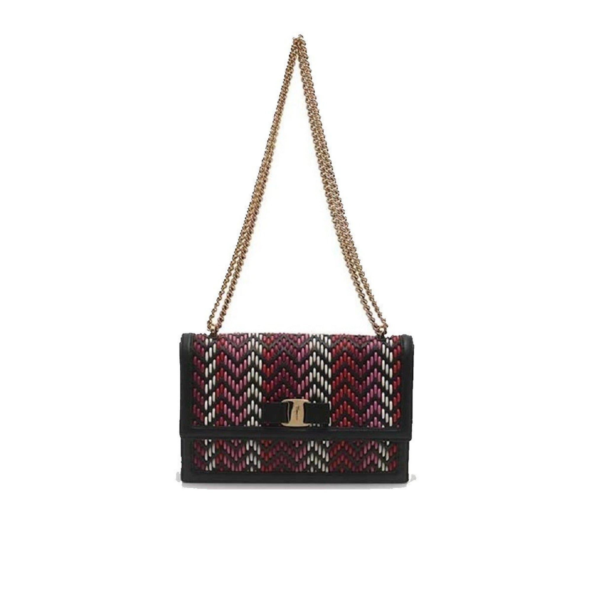 Ferragamo Ginny Multi-Pink & Red Leather Bag - Chic & Versatile Style
