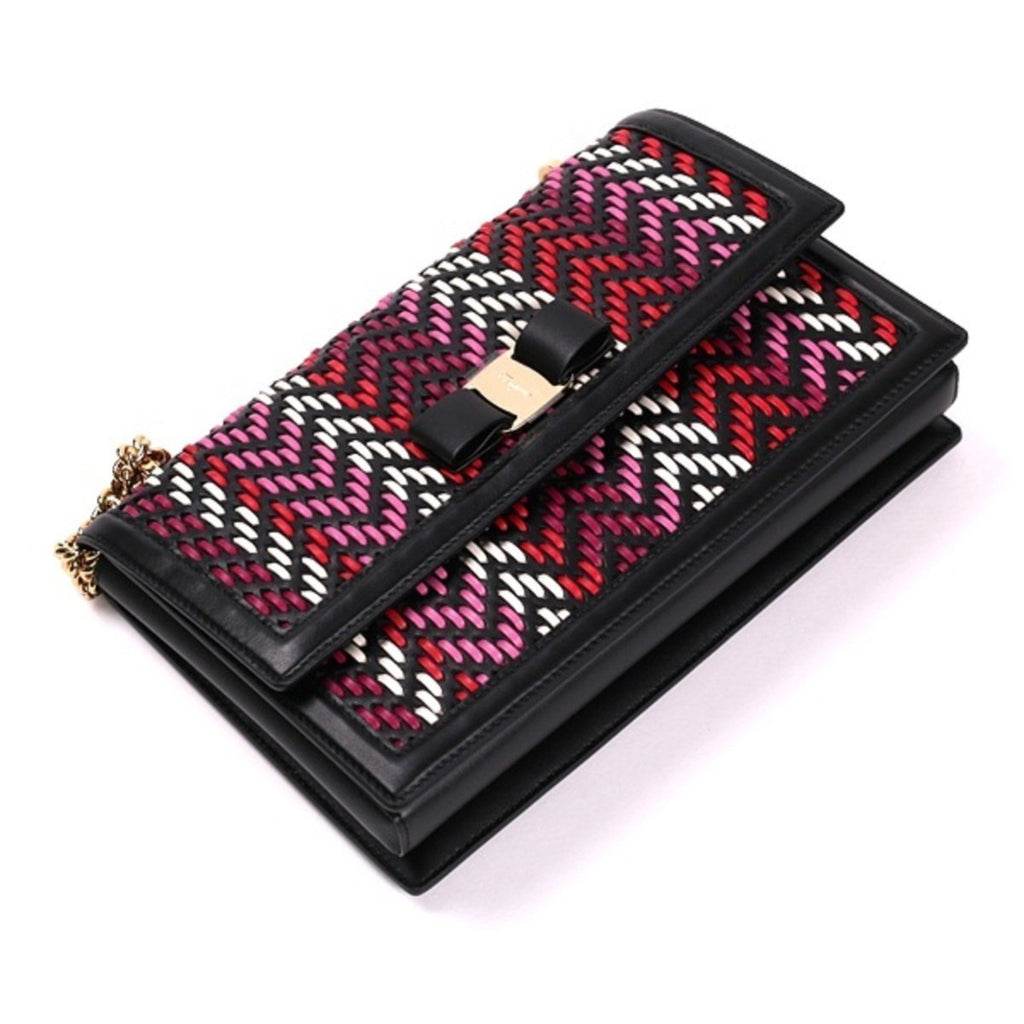 Ferragamo Ginny Multi-Pink & Red Leather Bag - Chic & Versatile Style