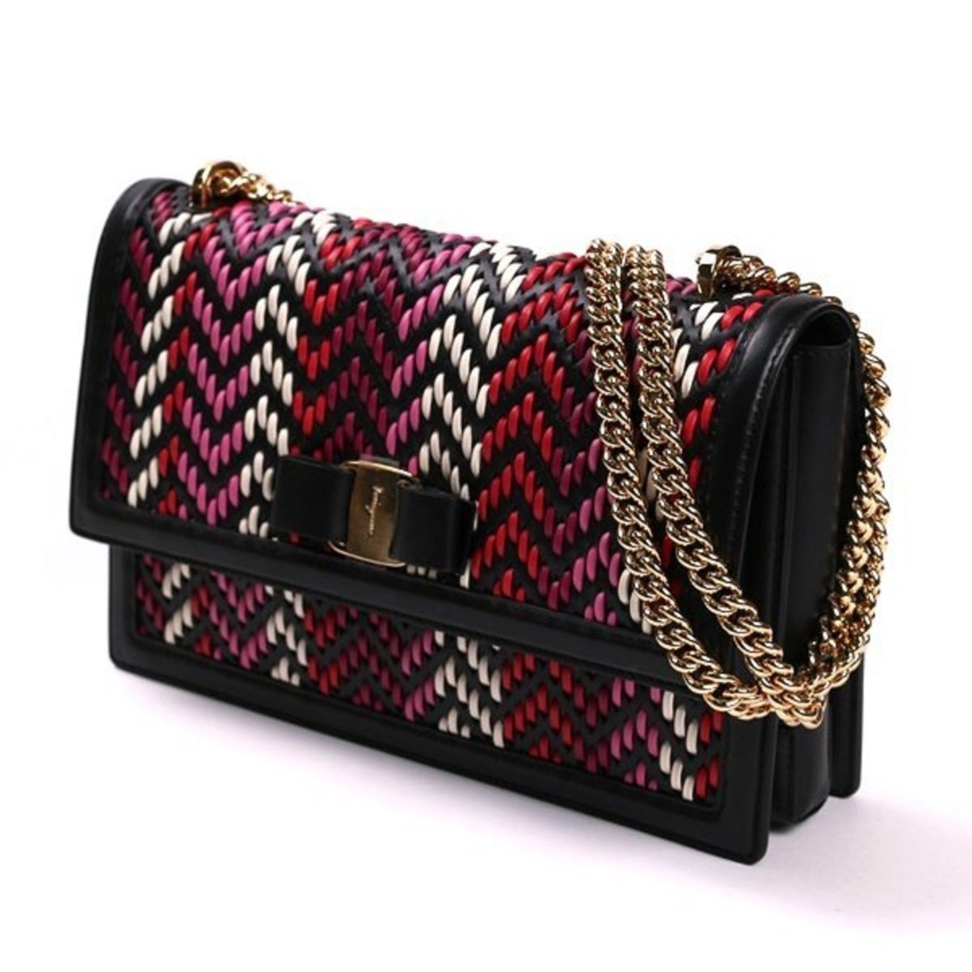 Ferragamo Ginny Multi-Pink & Red Leather Bag - Chic & Versatile Style