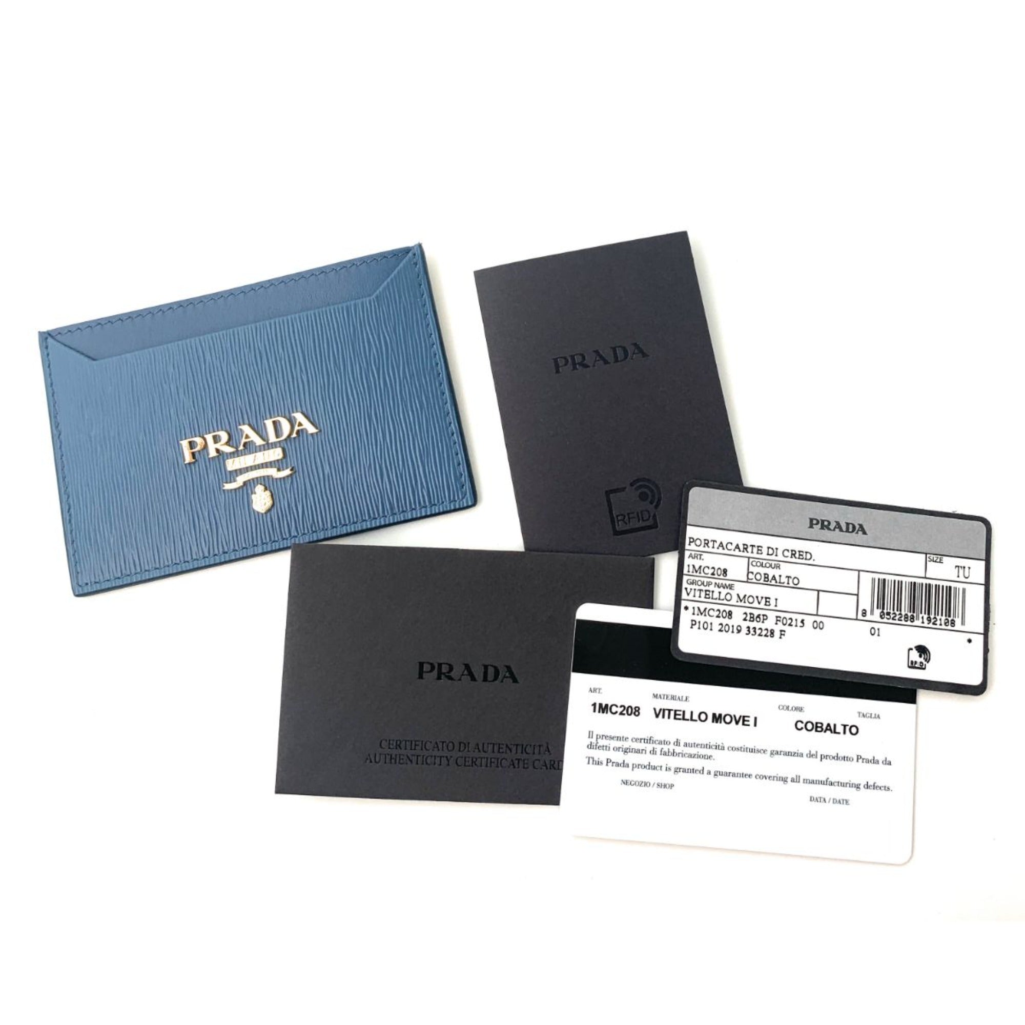 Prada Vitello Move Cobalt Blue Leather Card Case – Sleek & Stylish