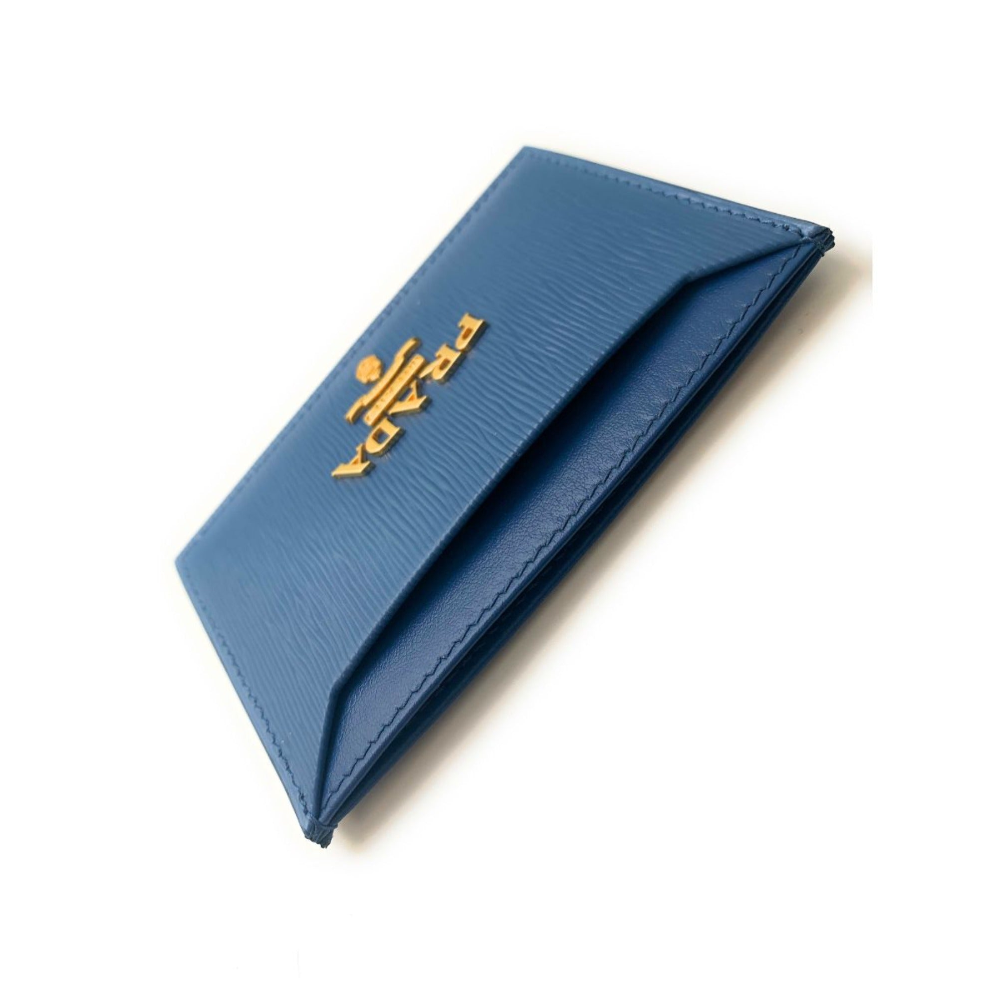 Prada Vitello Move Cobalt Blue Leather Card Case – Sleek & Stylish