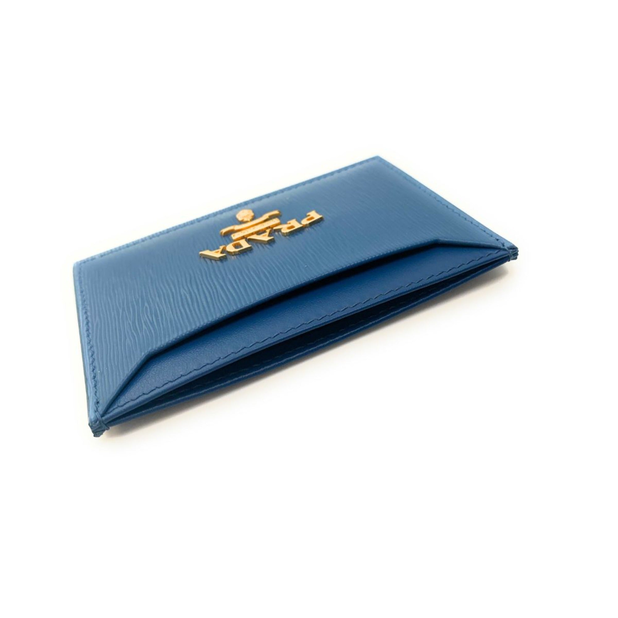 Prada Vitello Move Cobalt Blue Leather Card Case – Sleek & Stylish