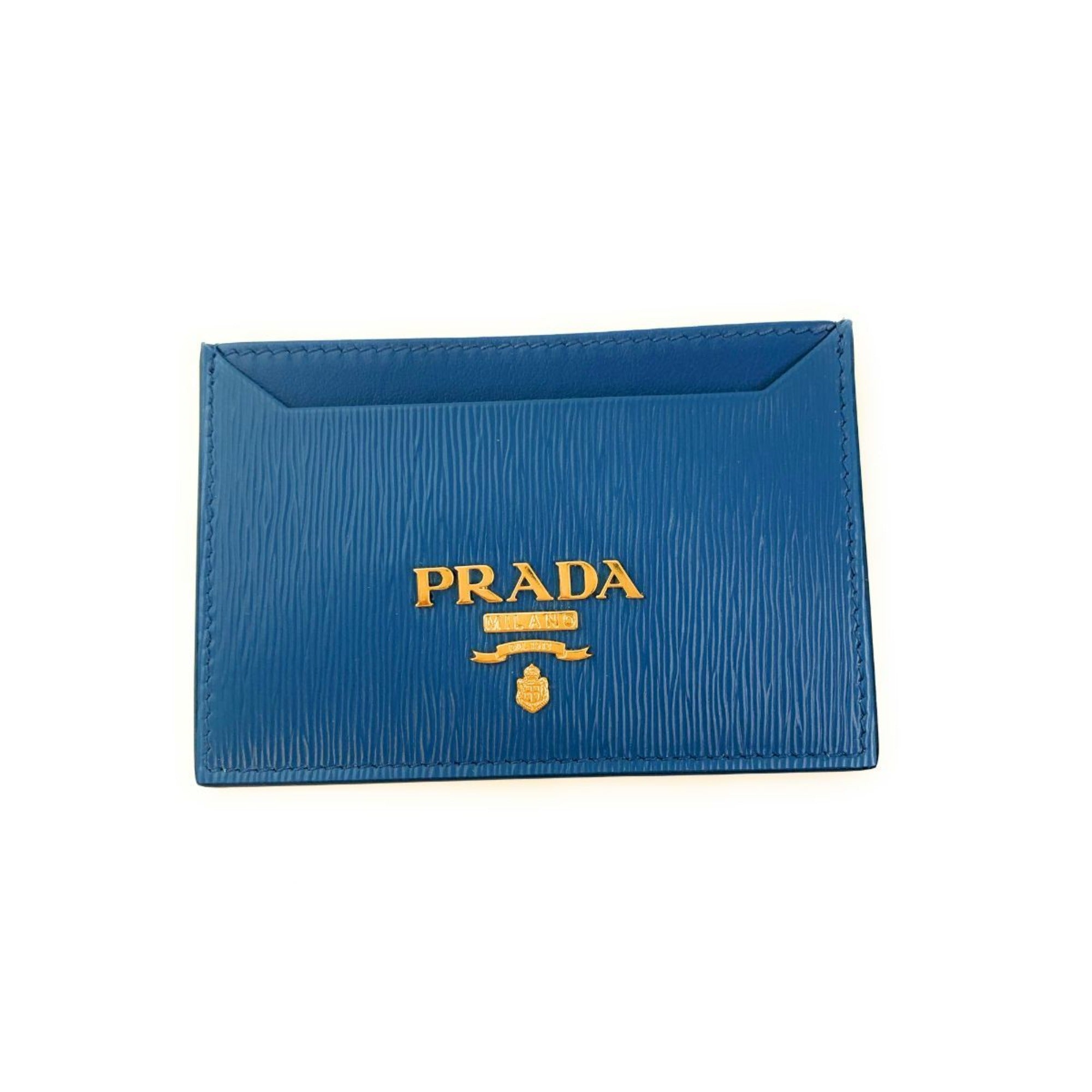 Prada Vitello Move Cobalt Blue Leather Card Case – Sleek & Stylish