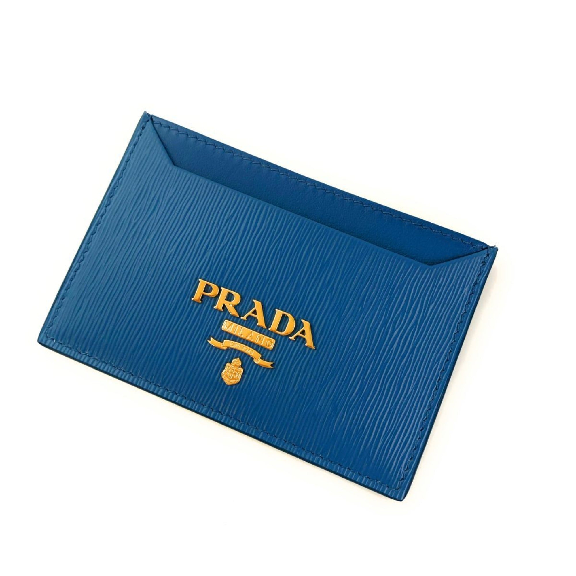 Prada Vitello Move Cobalt Blue Leather Card Case – Sleek & Stylish