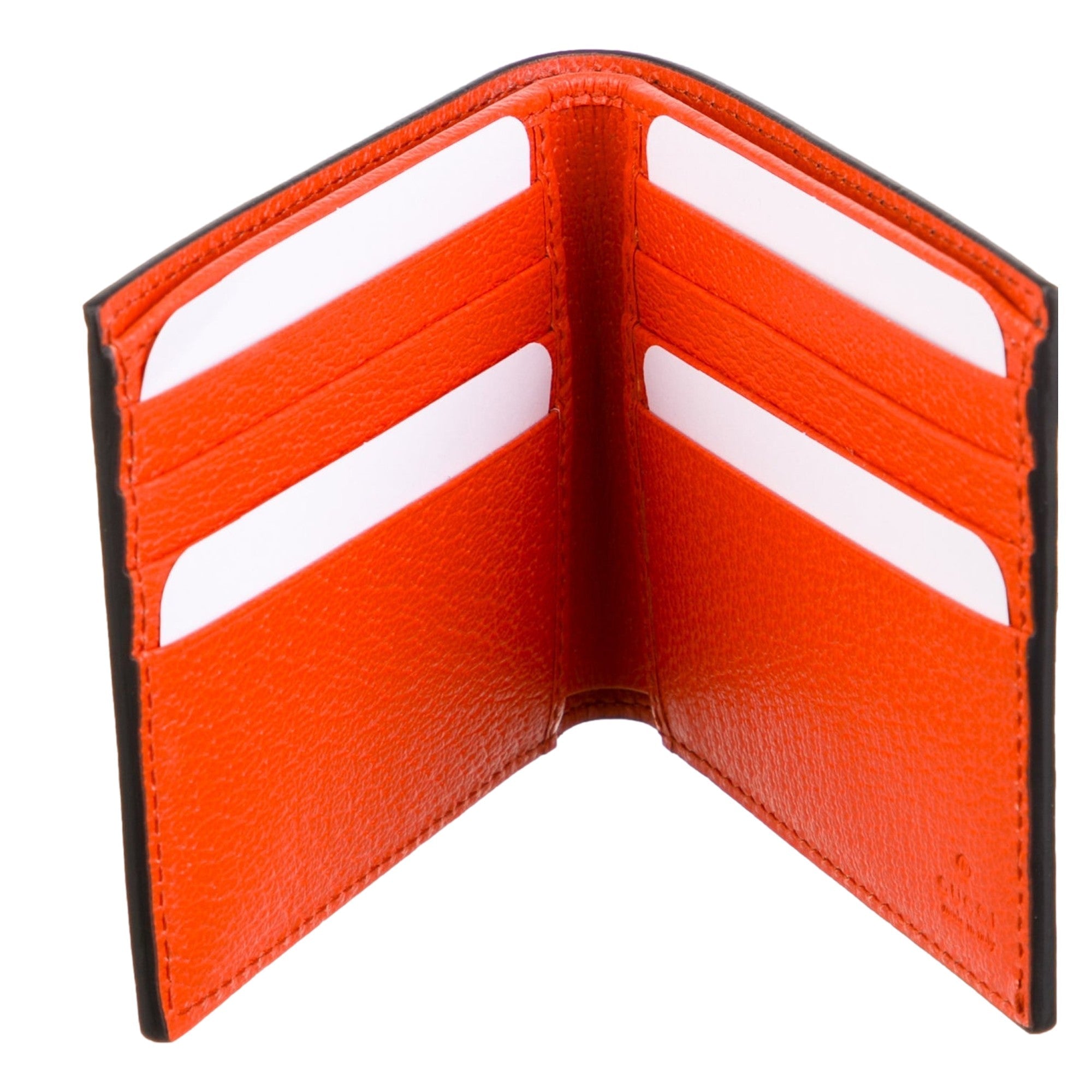 Gucci Bifold Wallet - Black & Orange Leather - Stylish & Functional