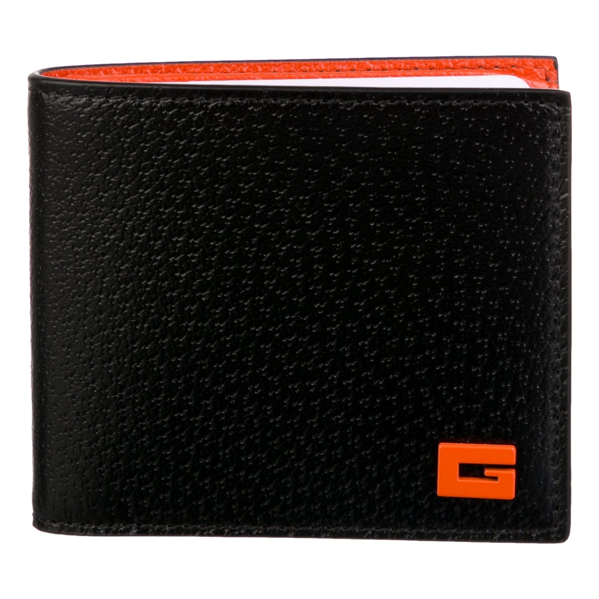 Gucci Bifold Wallet - Black & Orange Leather - Stylish & Functional