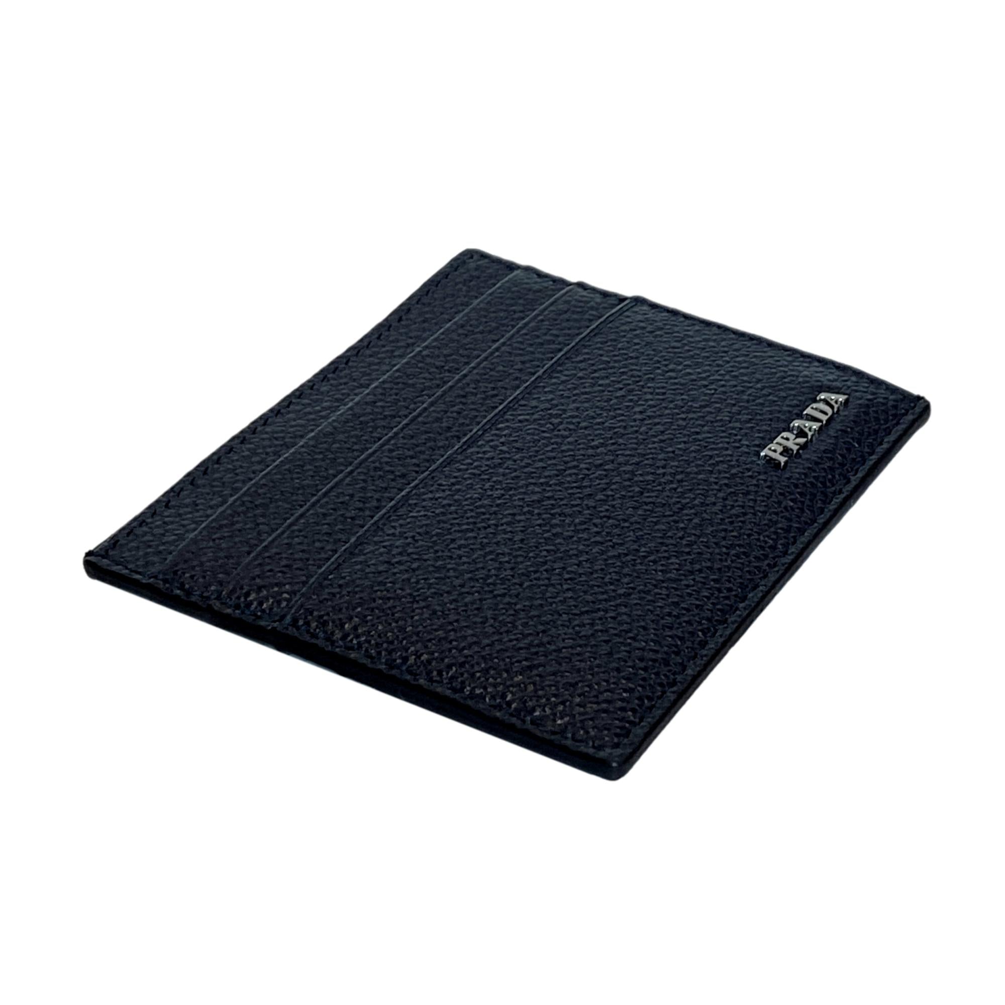Prada Blue Leather Card Holder - Luxury & Practical Elegance