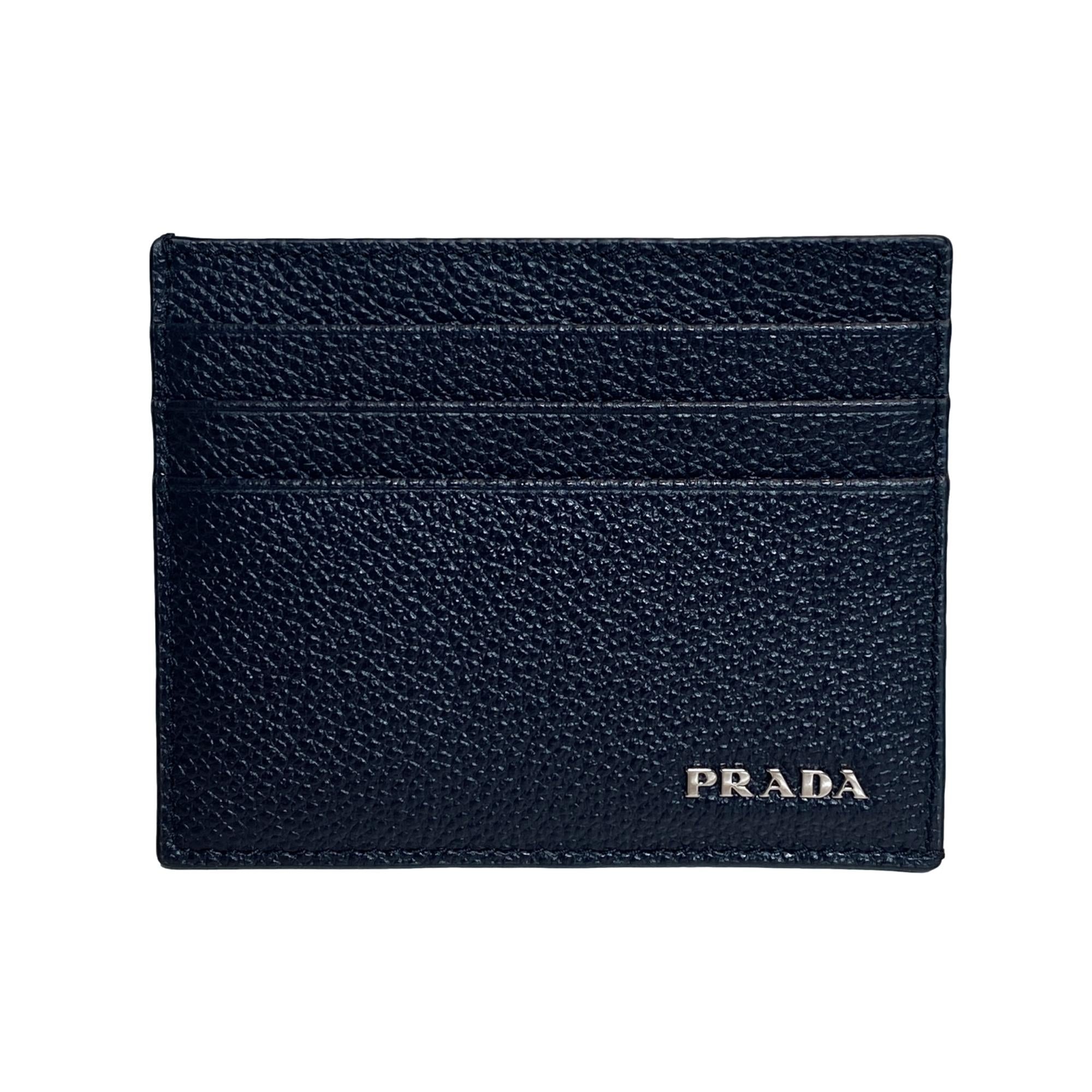 Prada Blue Leather Card Holder - Luxury & Practical Elegance