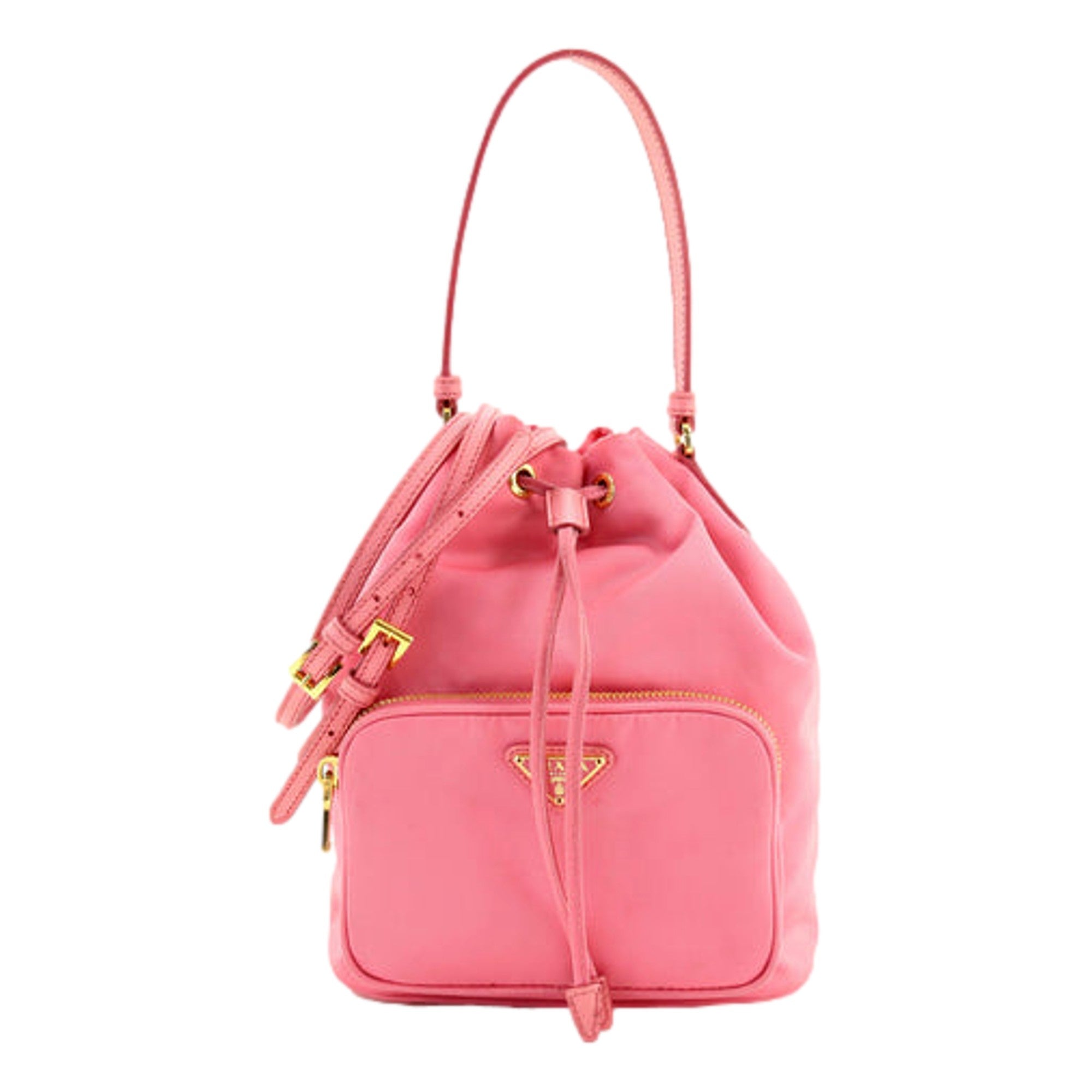 Prada Pink Bucket Bag: Stylish Saffiano Crossbody for Any Occasion