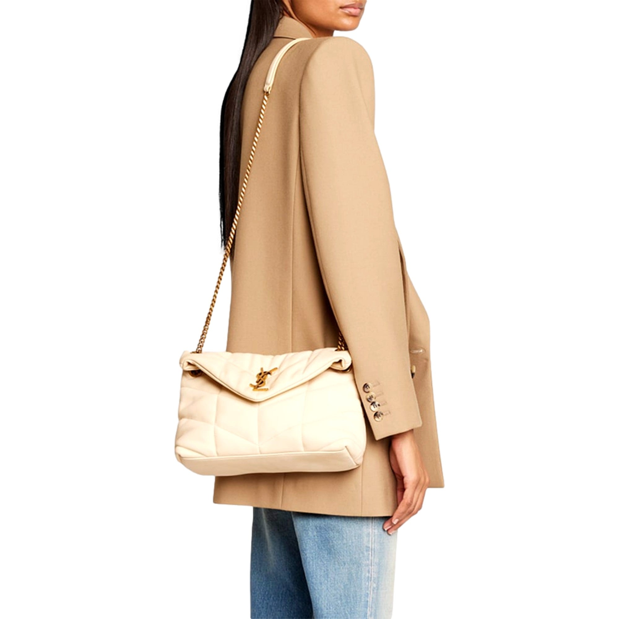 Saint Laurent Lou Puffer Handbag - Medium Shoulder Bag in Quilted