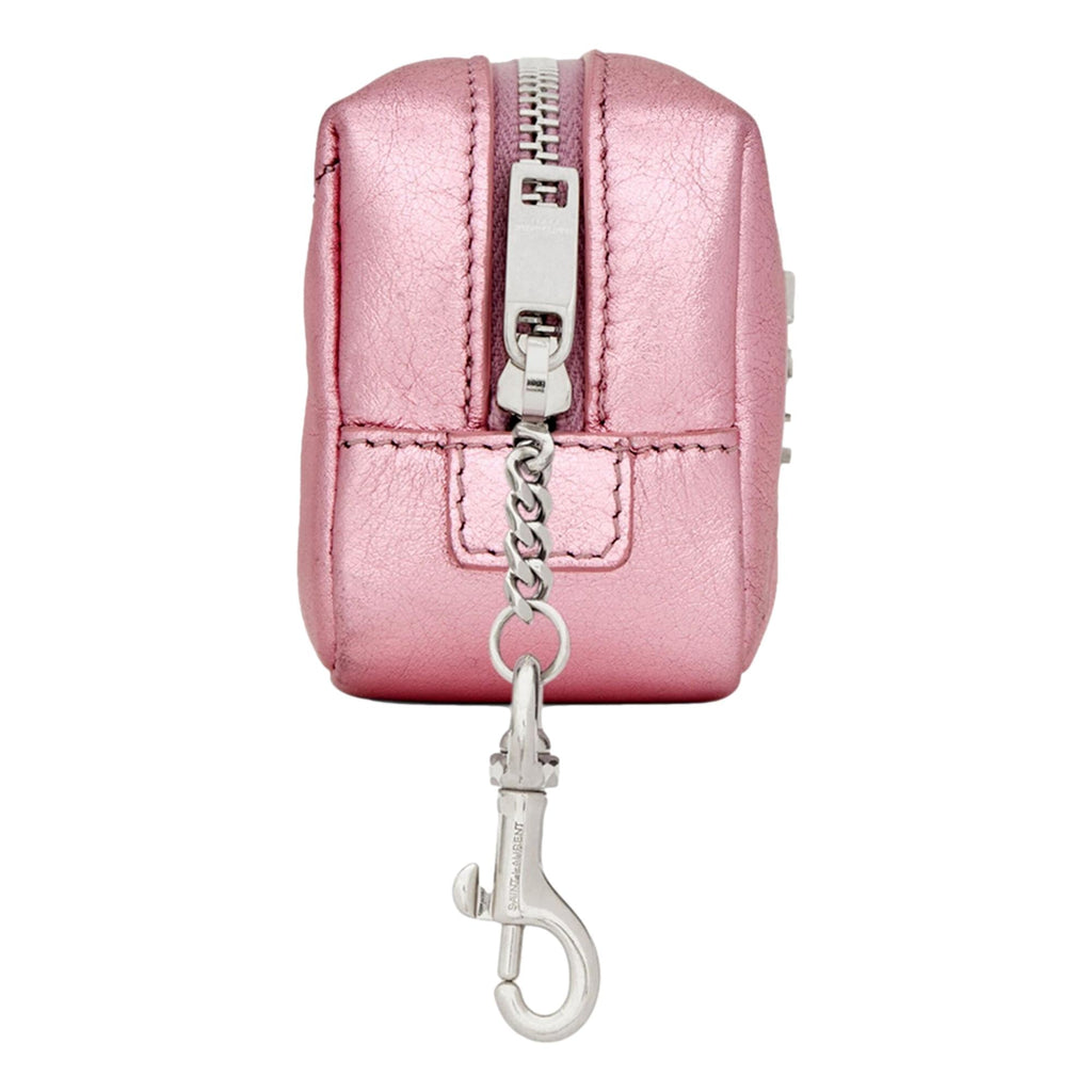 Shop Saint Laurent YSL Leather Keyring - Pink, Chic & Sophisticated