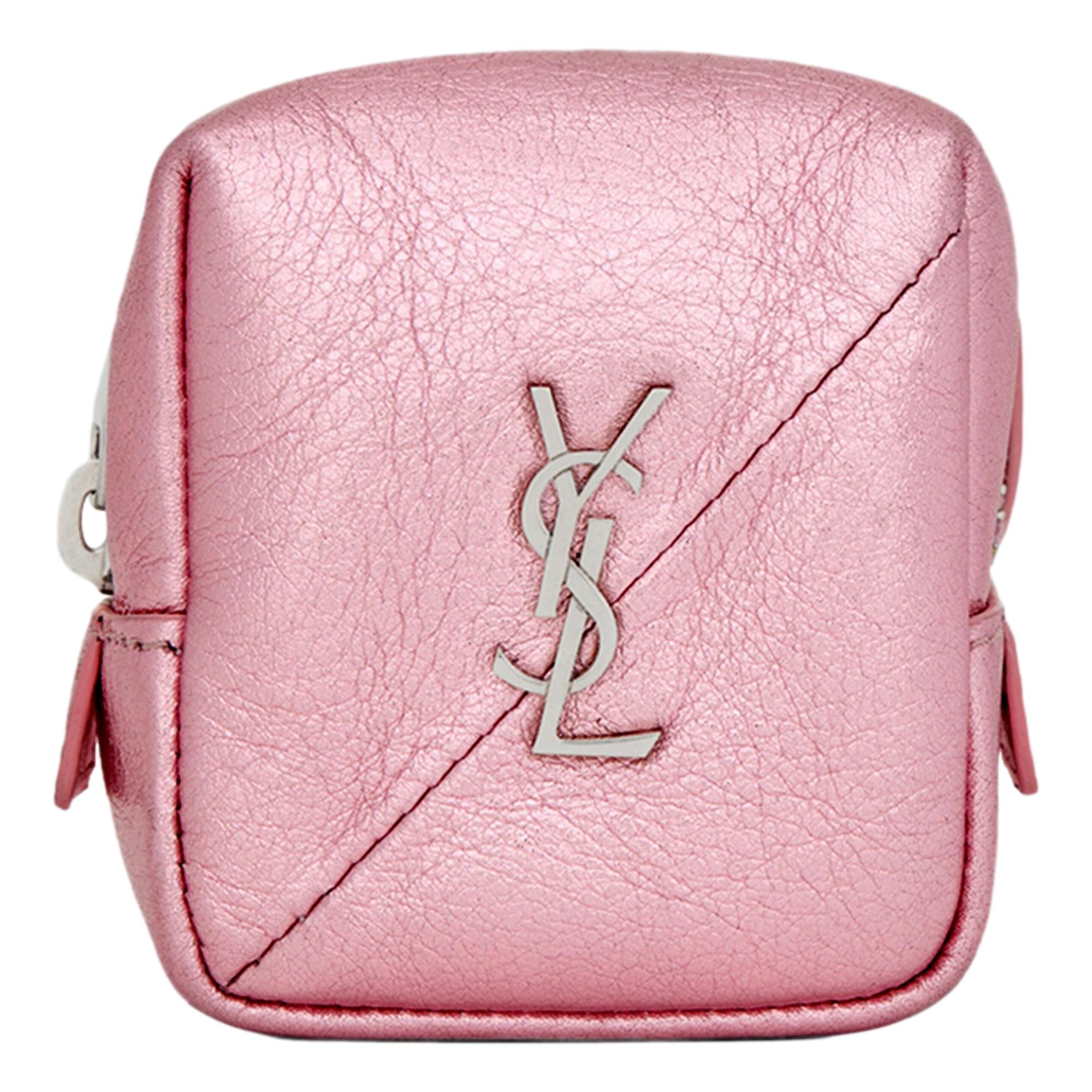 Shop Saint Laurent YSL Leather Keyring - Pink, Chic & Sophisticated