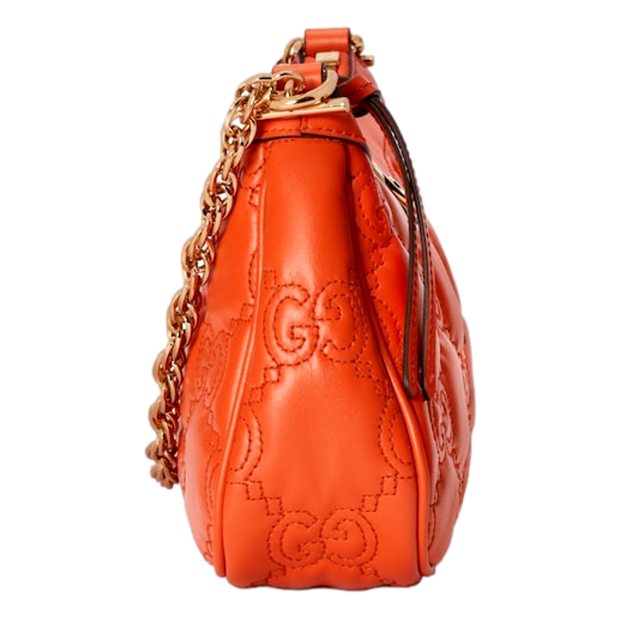 Vibrant Gucci GG Quilted Mini Shoulder Bag - Orange & Chic