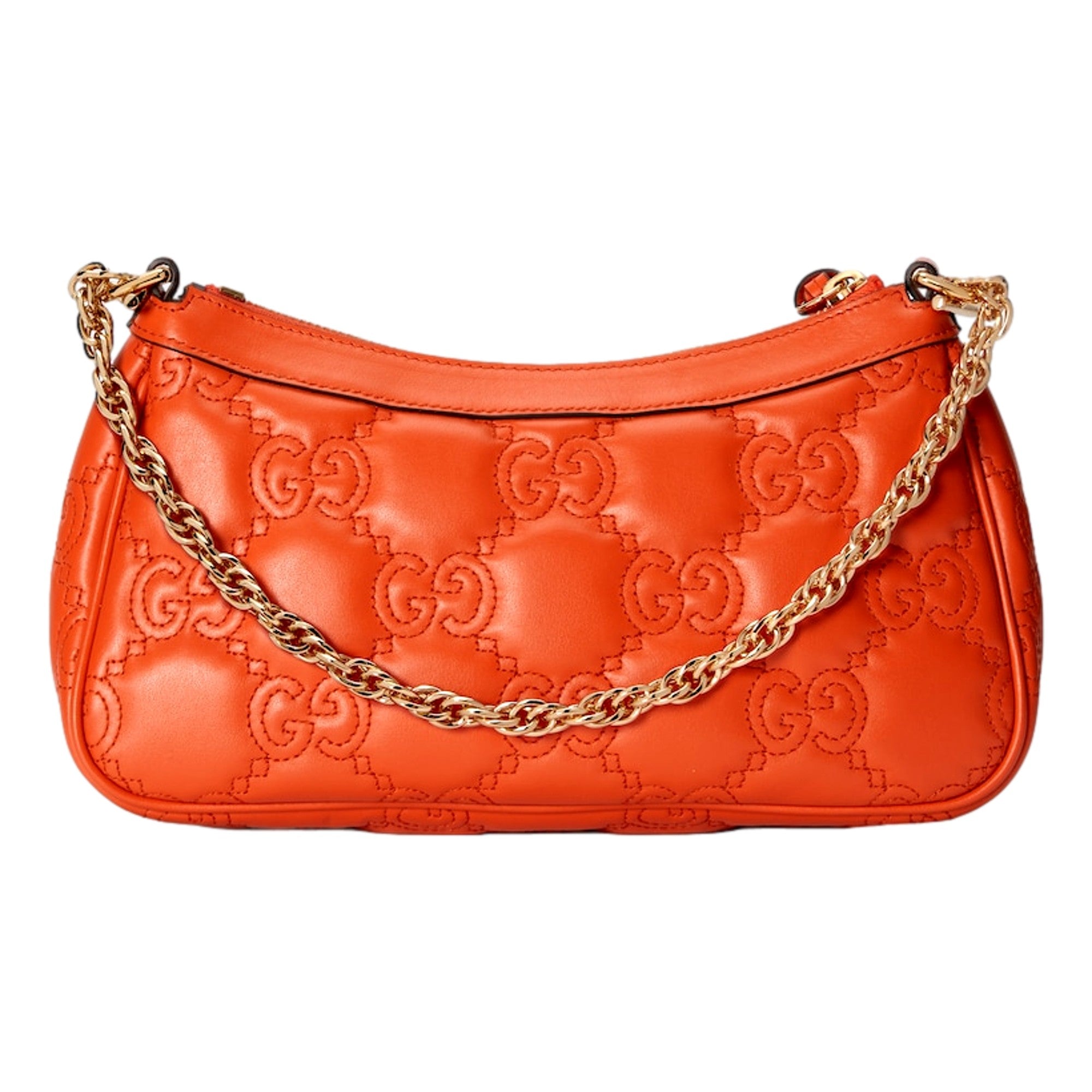 Vibrant Gucci GG Quilted Mini Shoulder Bag - Orange & Chic