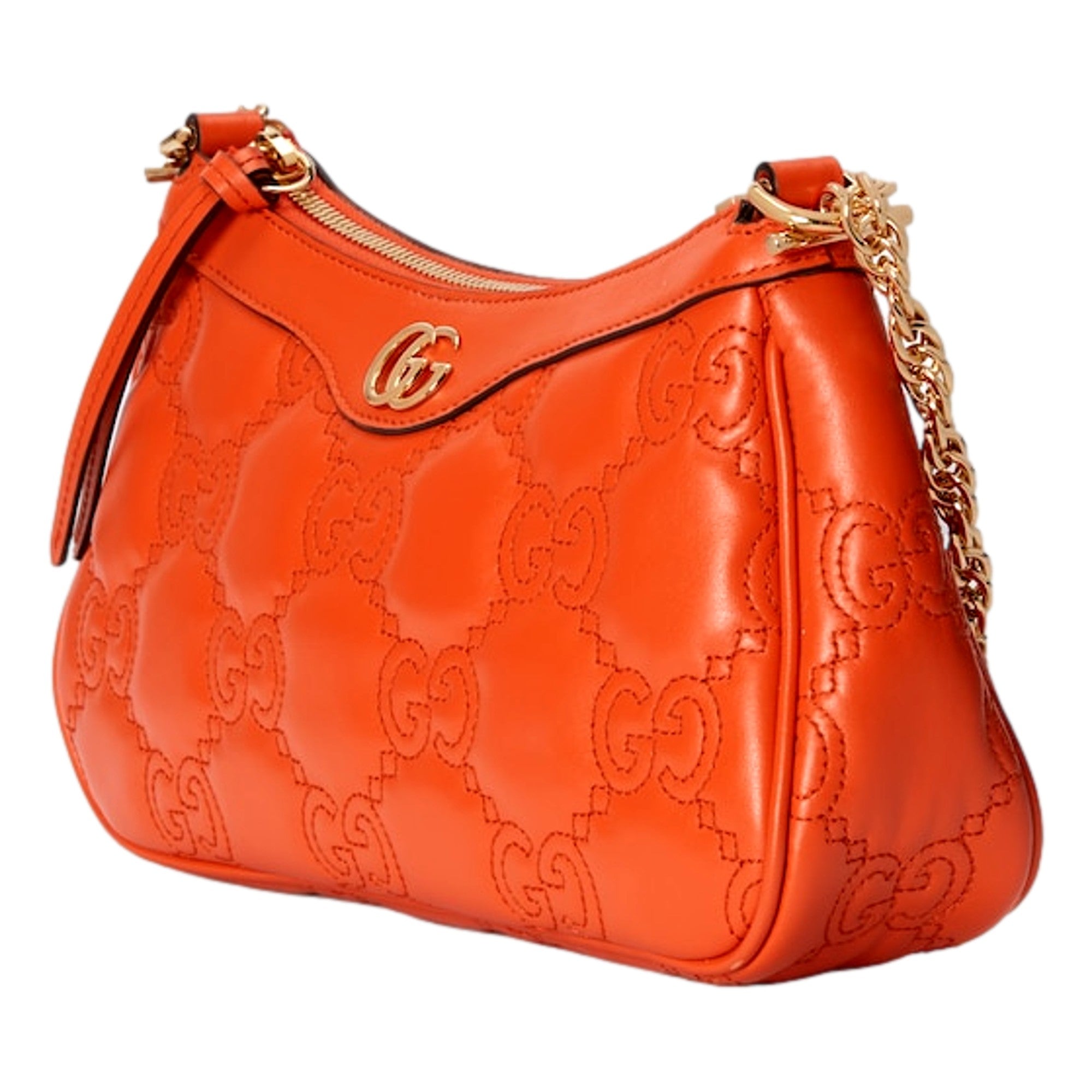 Vibrant Gucci GG Quilted Mini Shoulder Bag - Orange & Chic