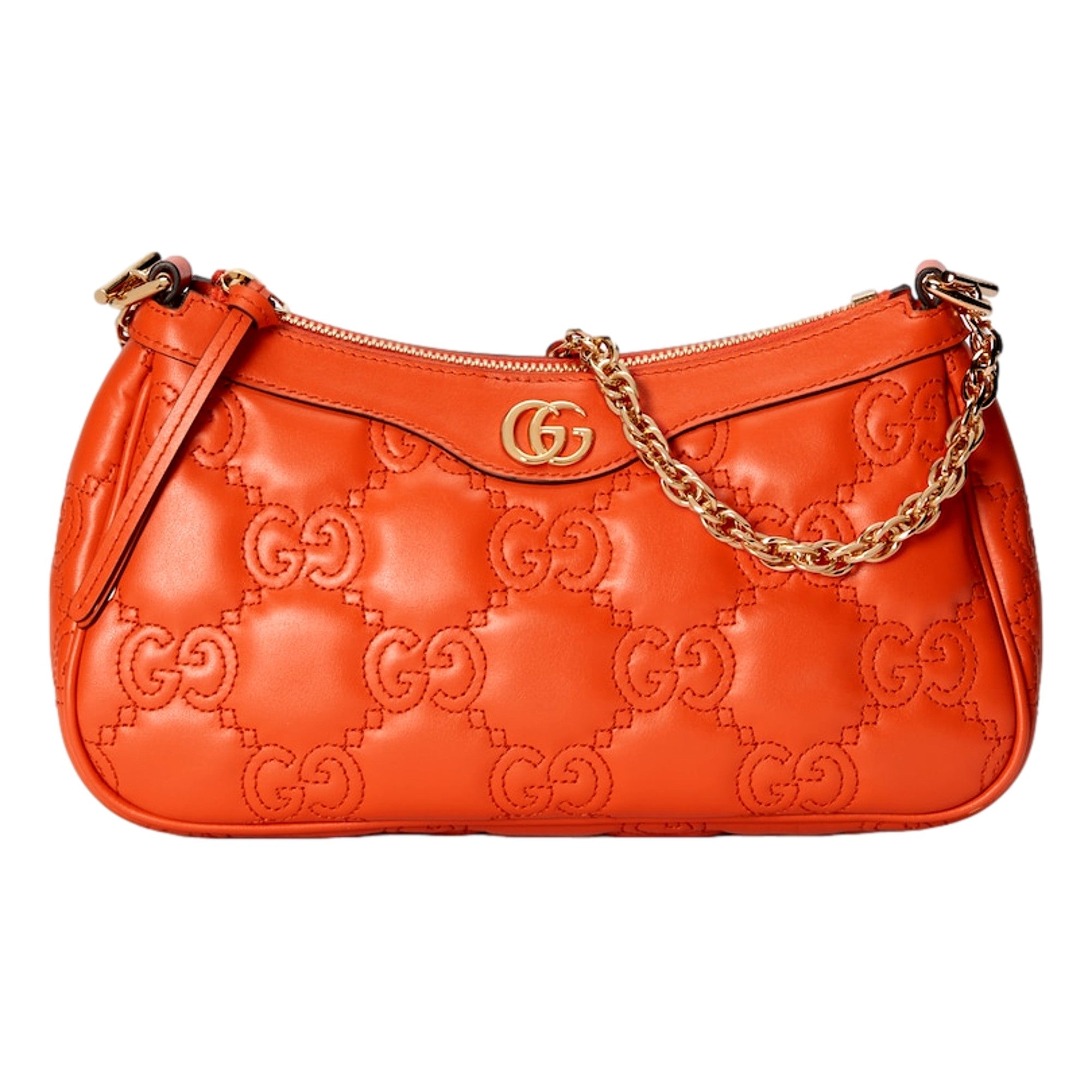 Vibrant Gucci GG Quilted Mini Shoulder Bag - Orange & Chic