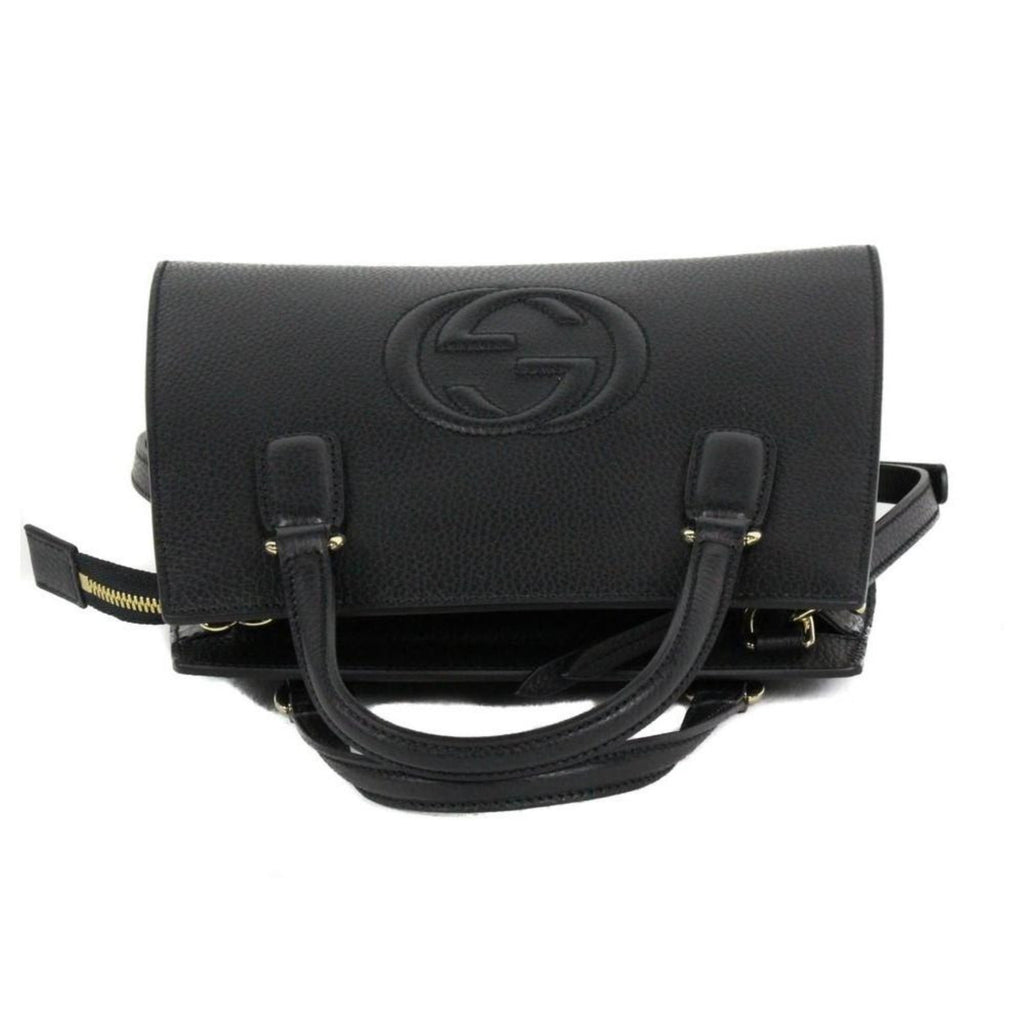 Gucci Soho Black Leather Tote - Iconic Style with Versatile Design