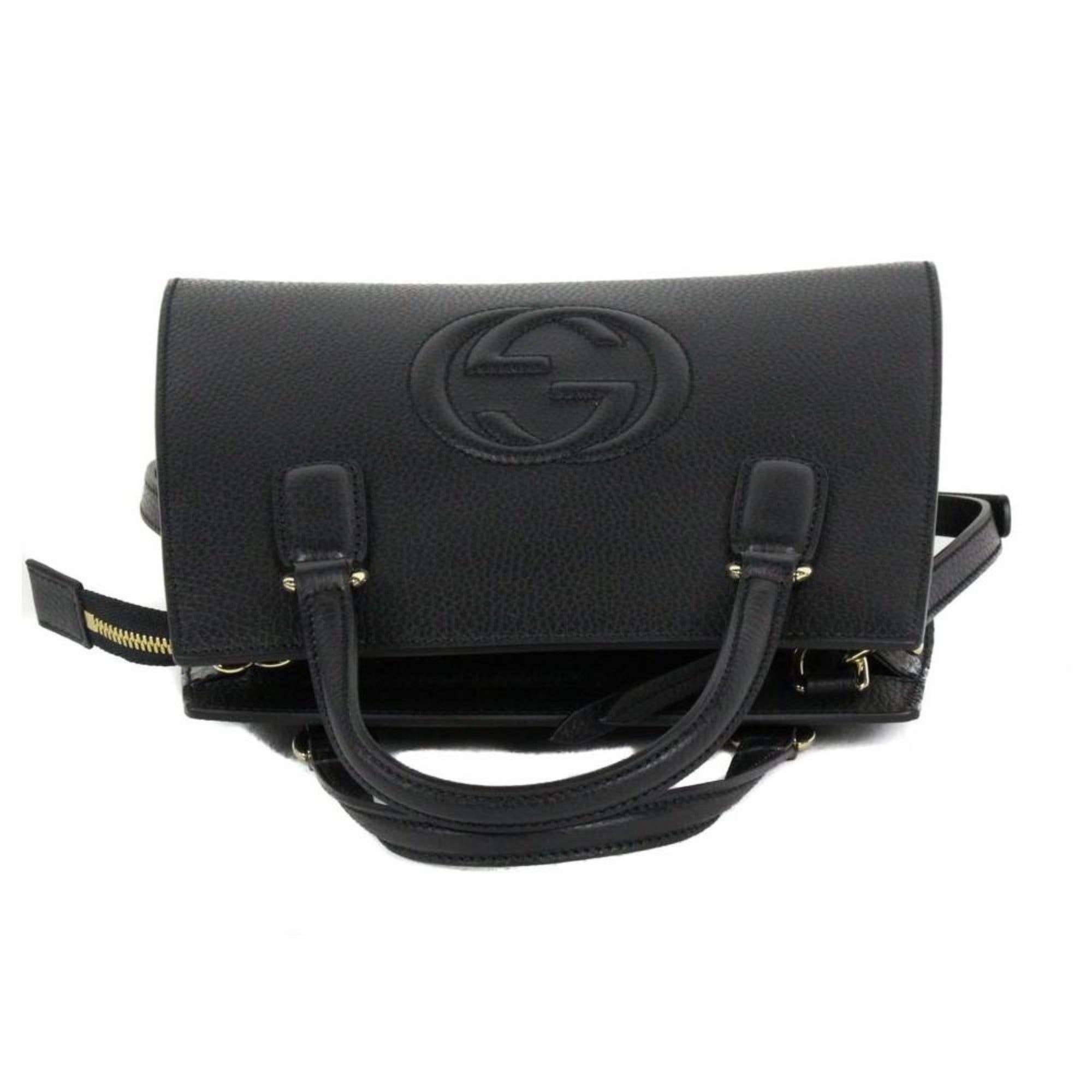 Gucci Soho Black Leather Tote - Iconic Style with Versatile Design