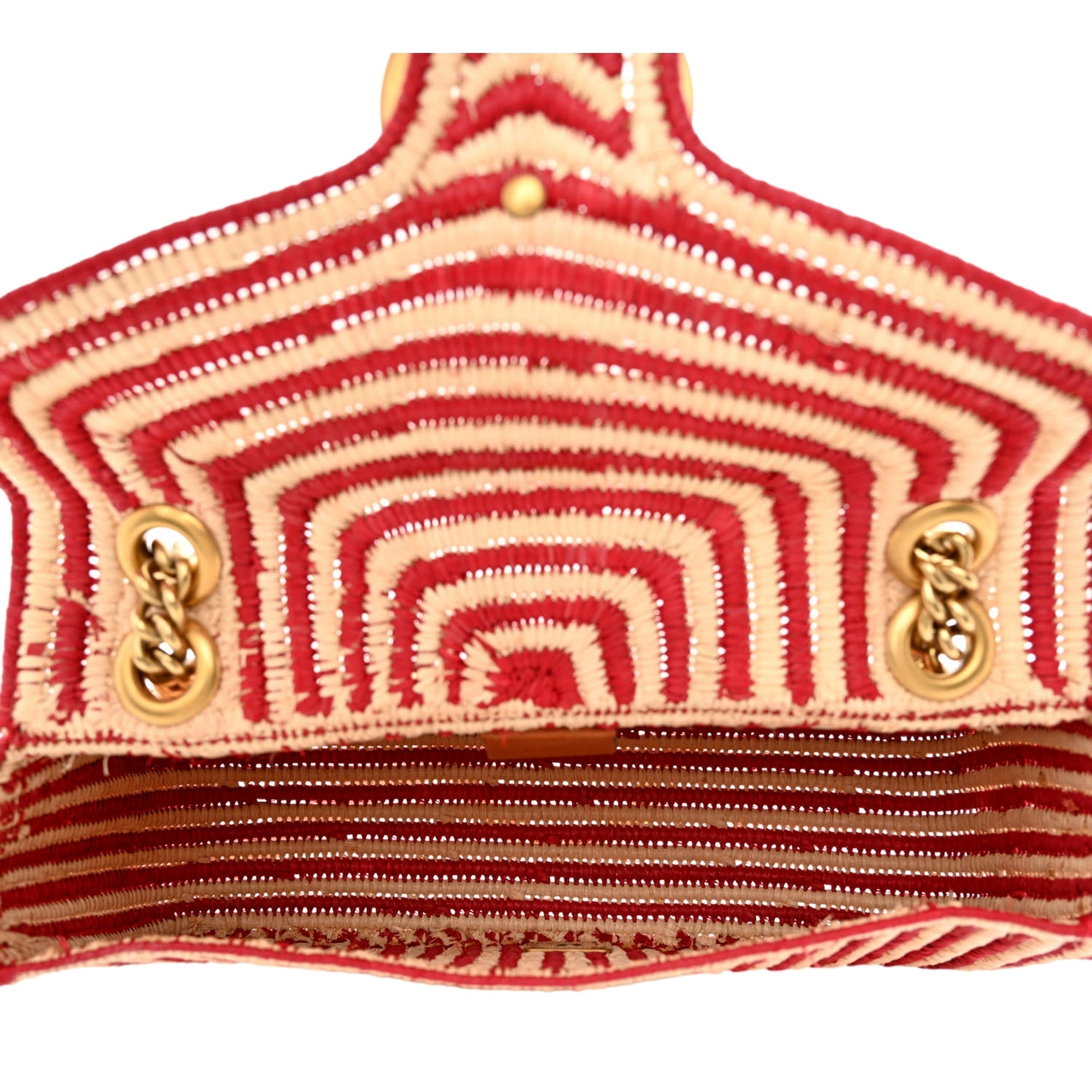 Gucci Marmont Raffia Shoulder Bag - Chic Summer Style in Hibiscus Red