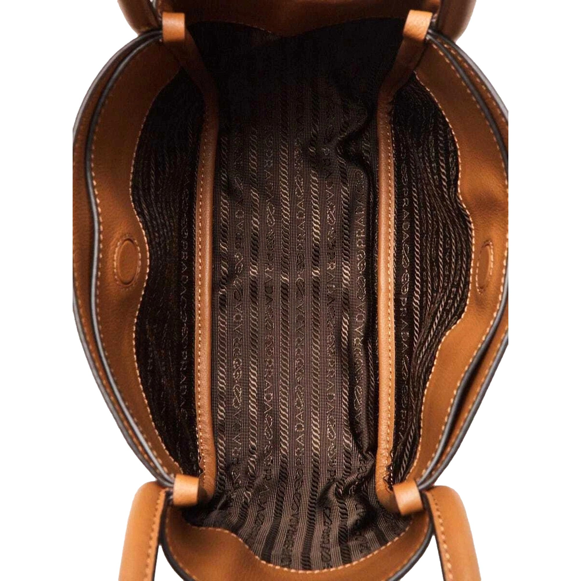 Prada Caramel Brown Leather Tote - Chic Italian Luxury Handbag