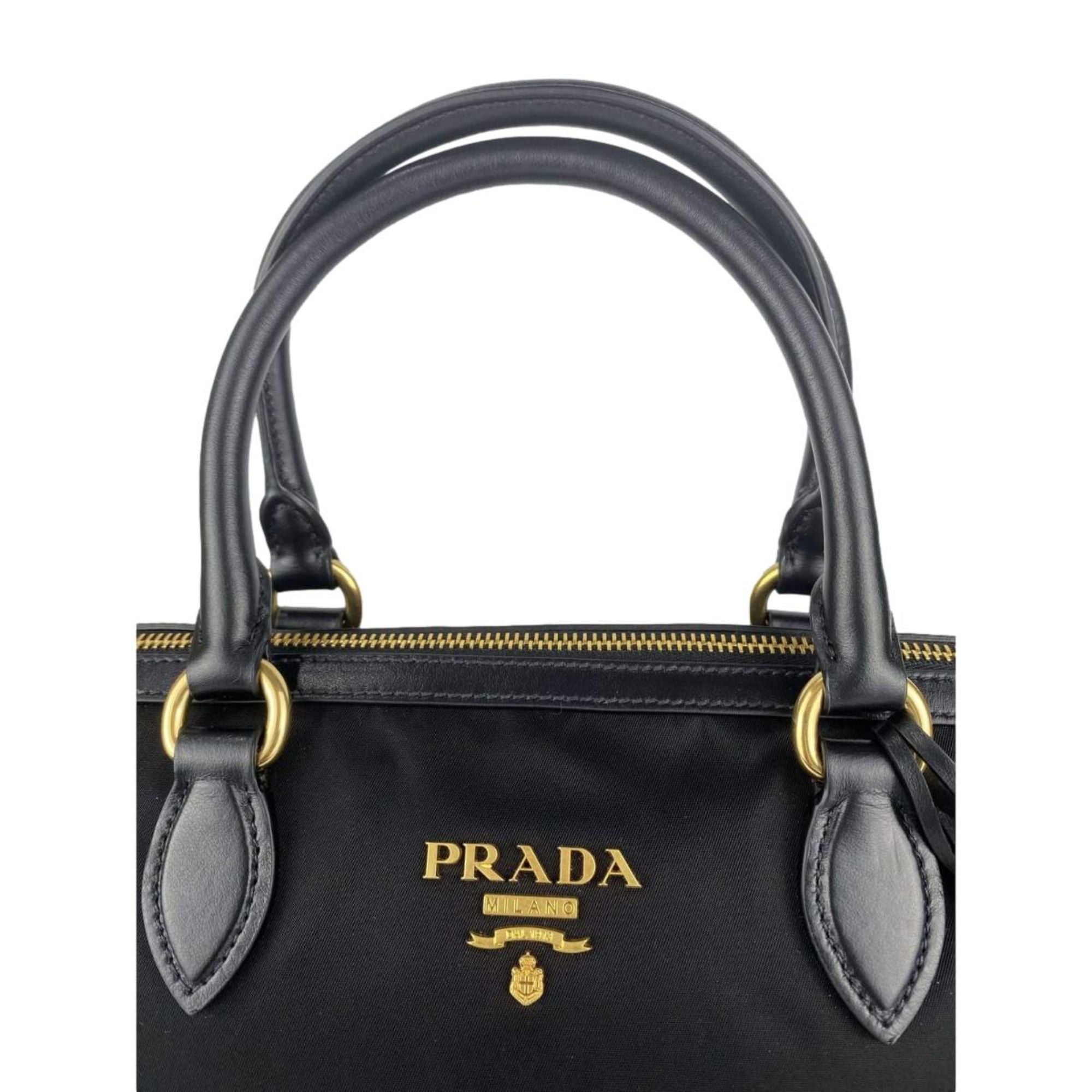Prada Black Nylon Crossbody Tote - Versatile Everyday Luxury Bag