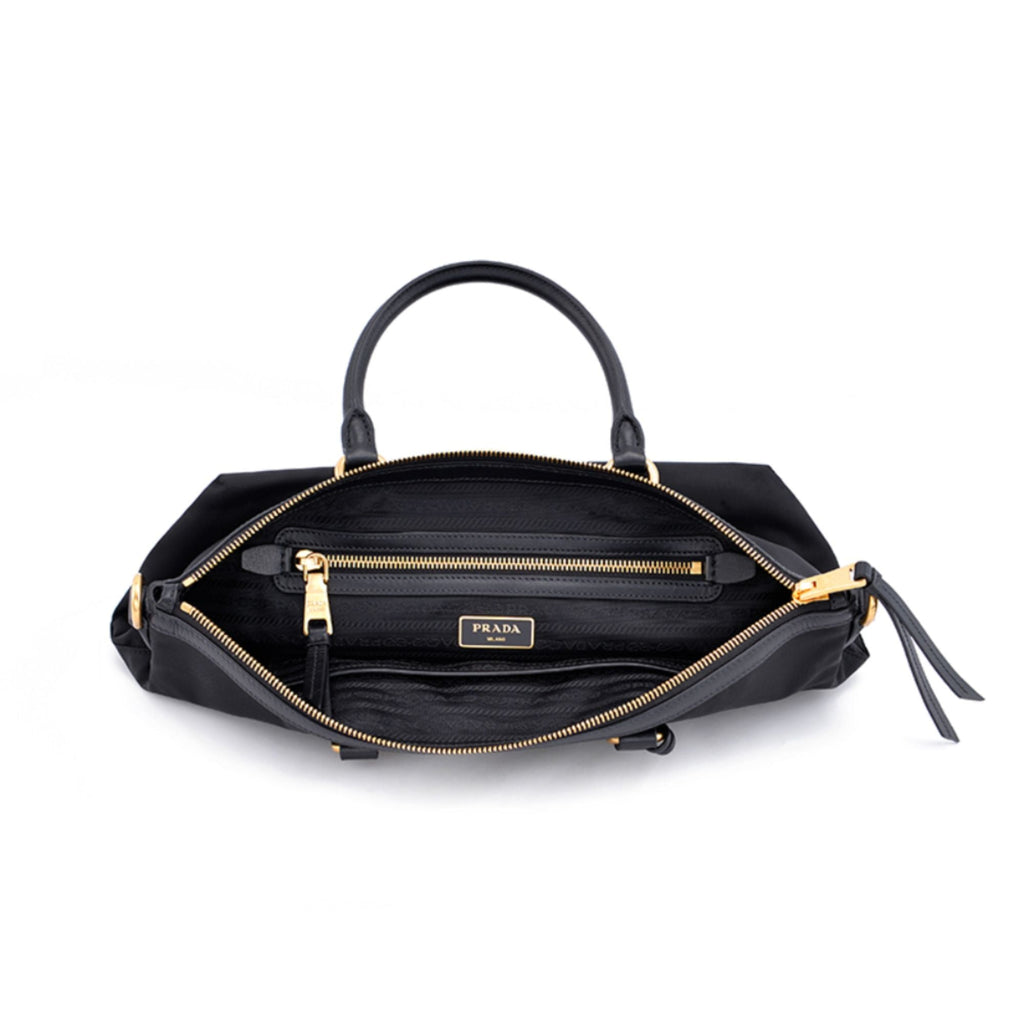 Prada Black Nylon Crossbody Tote - Versatile Everyday Luxury Bag