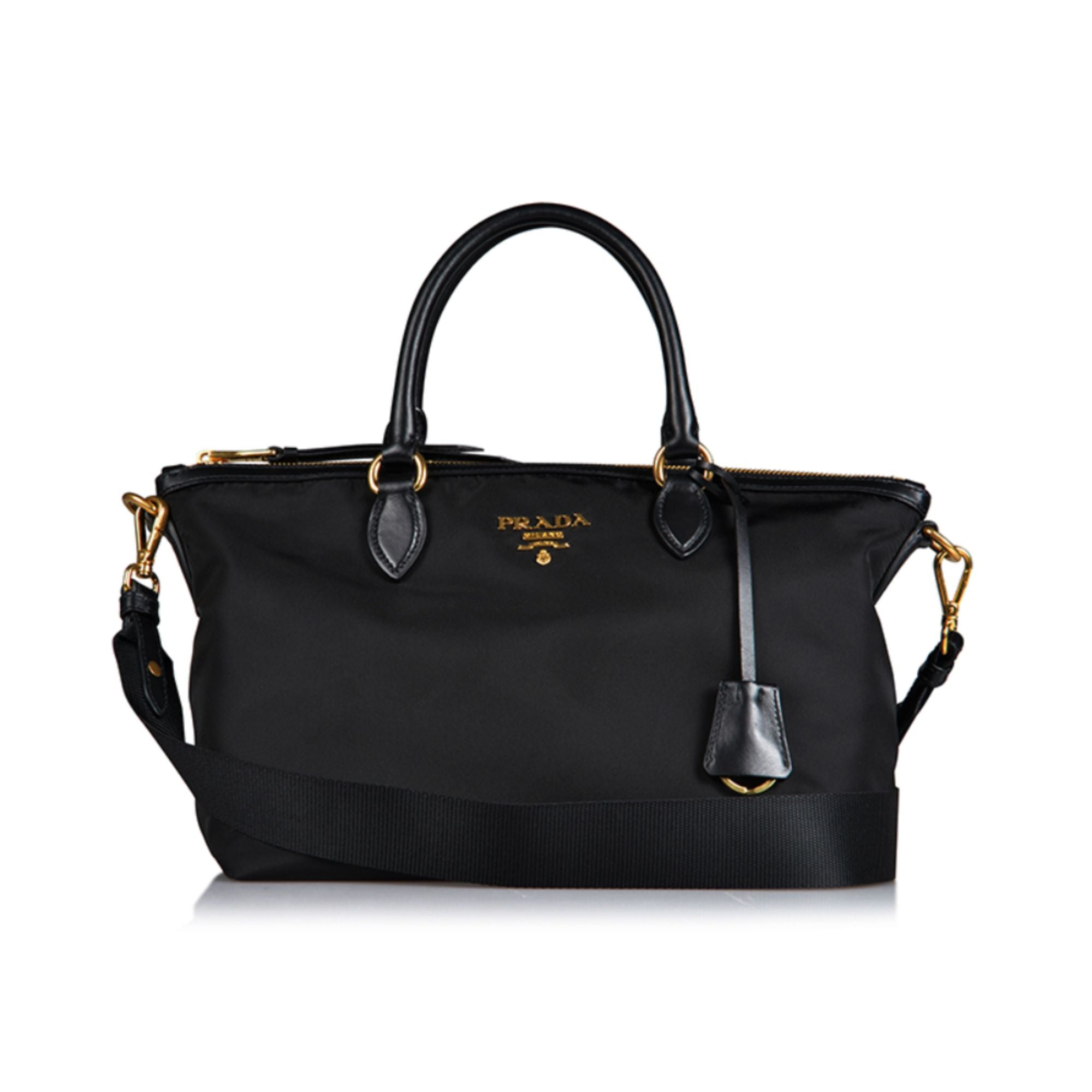 Prada Black Nylon Crossbody Tote - Versatile Everyday Luxury Bag